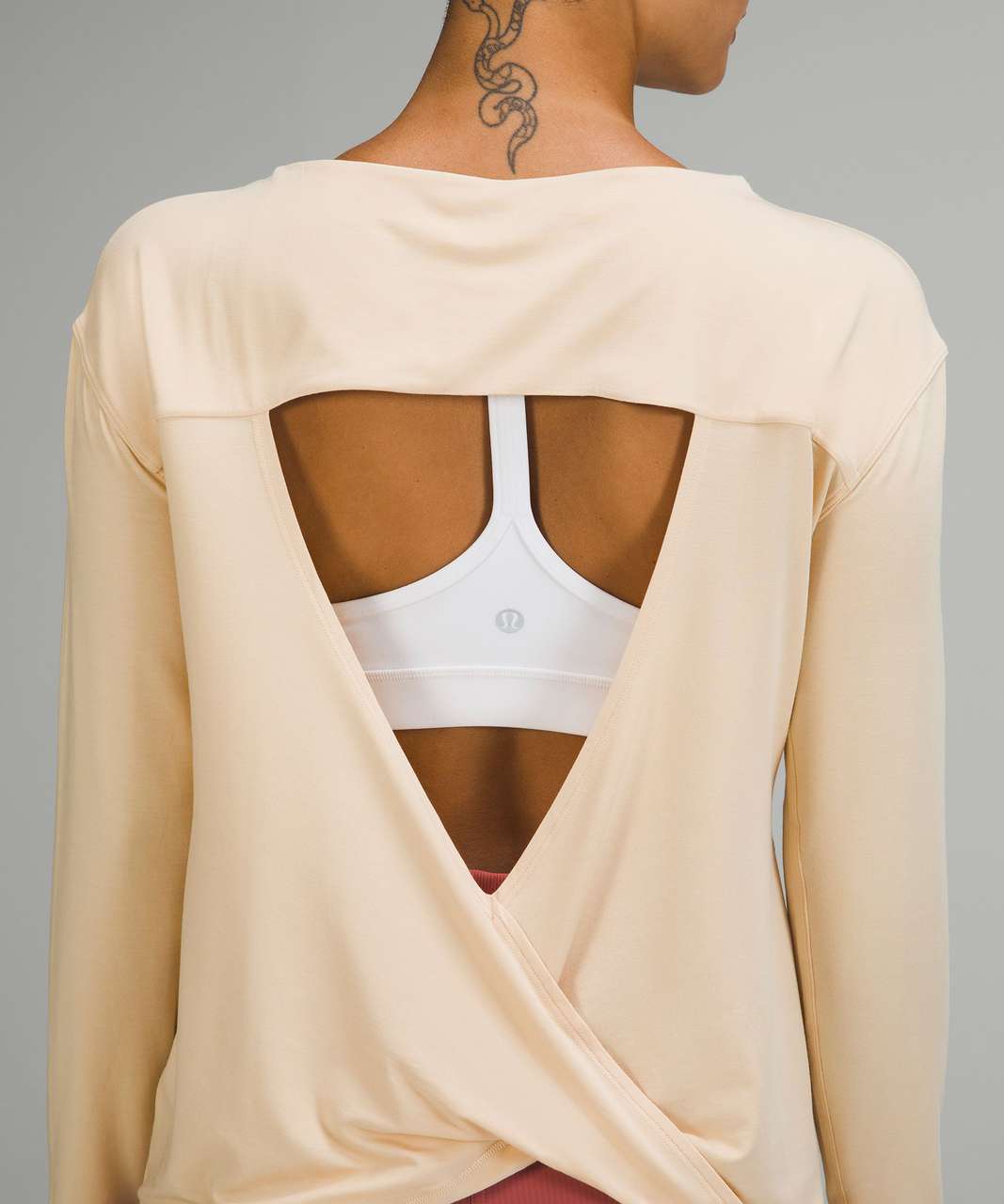 Lululemon Modal-Blend Open-Back Long Sleeve Shirt - Prosecco - lulu fanatics