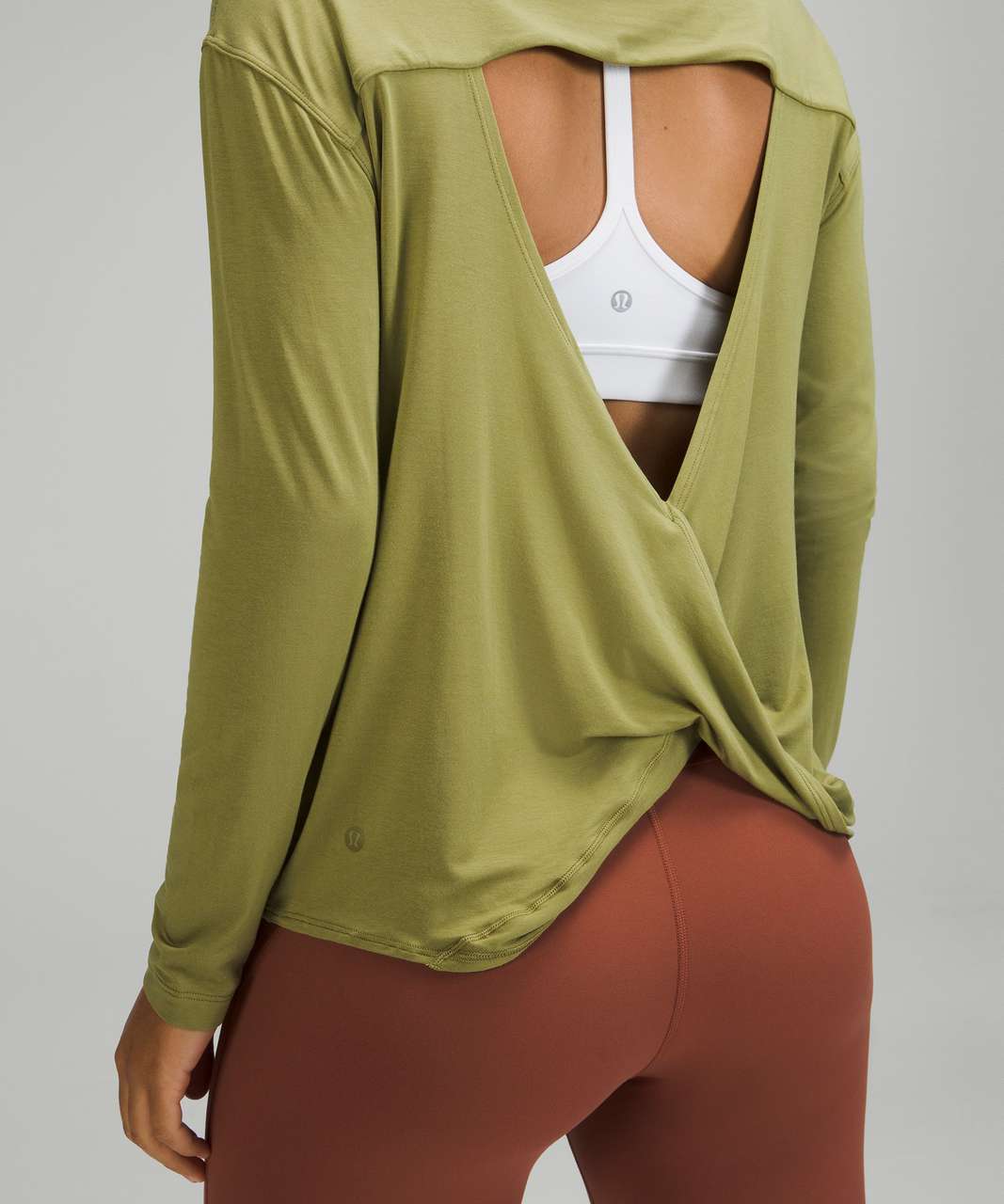 Lululemon Modal-Blend Open-Back Long Sleeve Shirt - Bronze Green