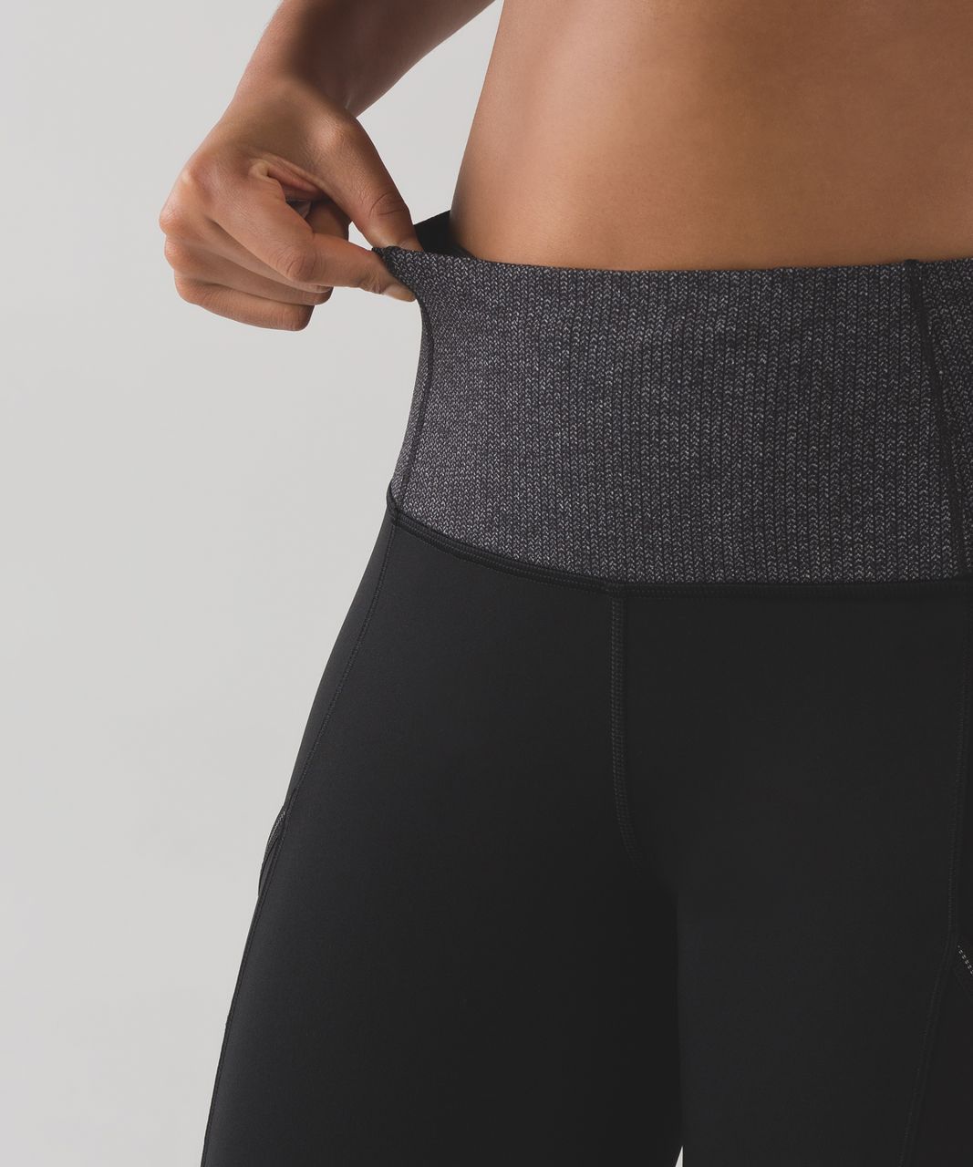 Lululemon Fresh Tracks Tight - Power Luxtreme Variegated Knit Black Heathered Black