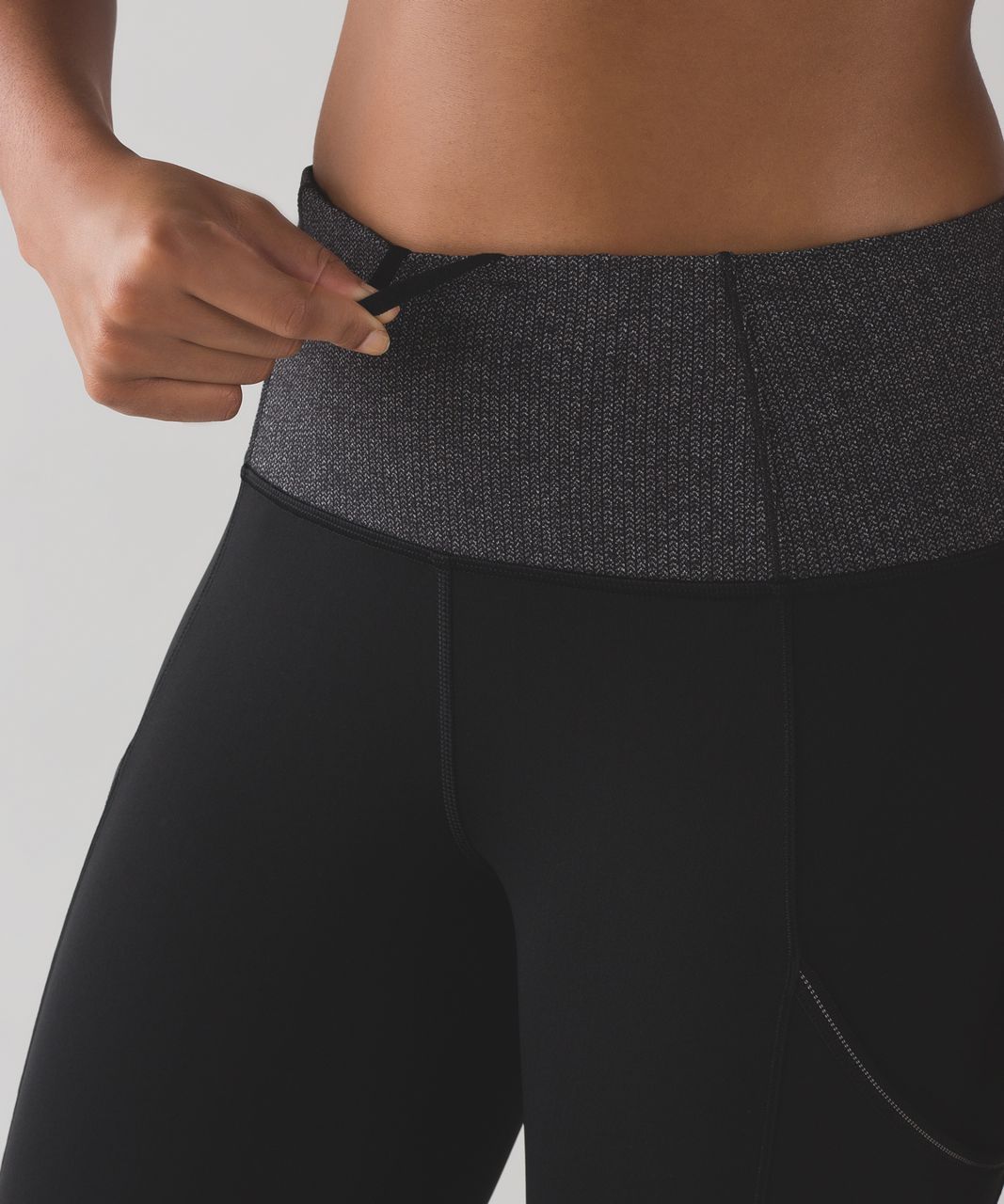 Lululemon Fresh Tracks Tight - Power Luxtreme Variegated Knit Black Heathered Black