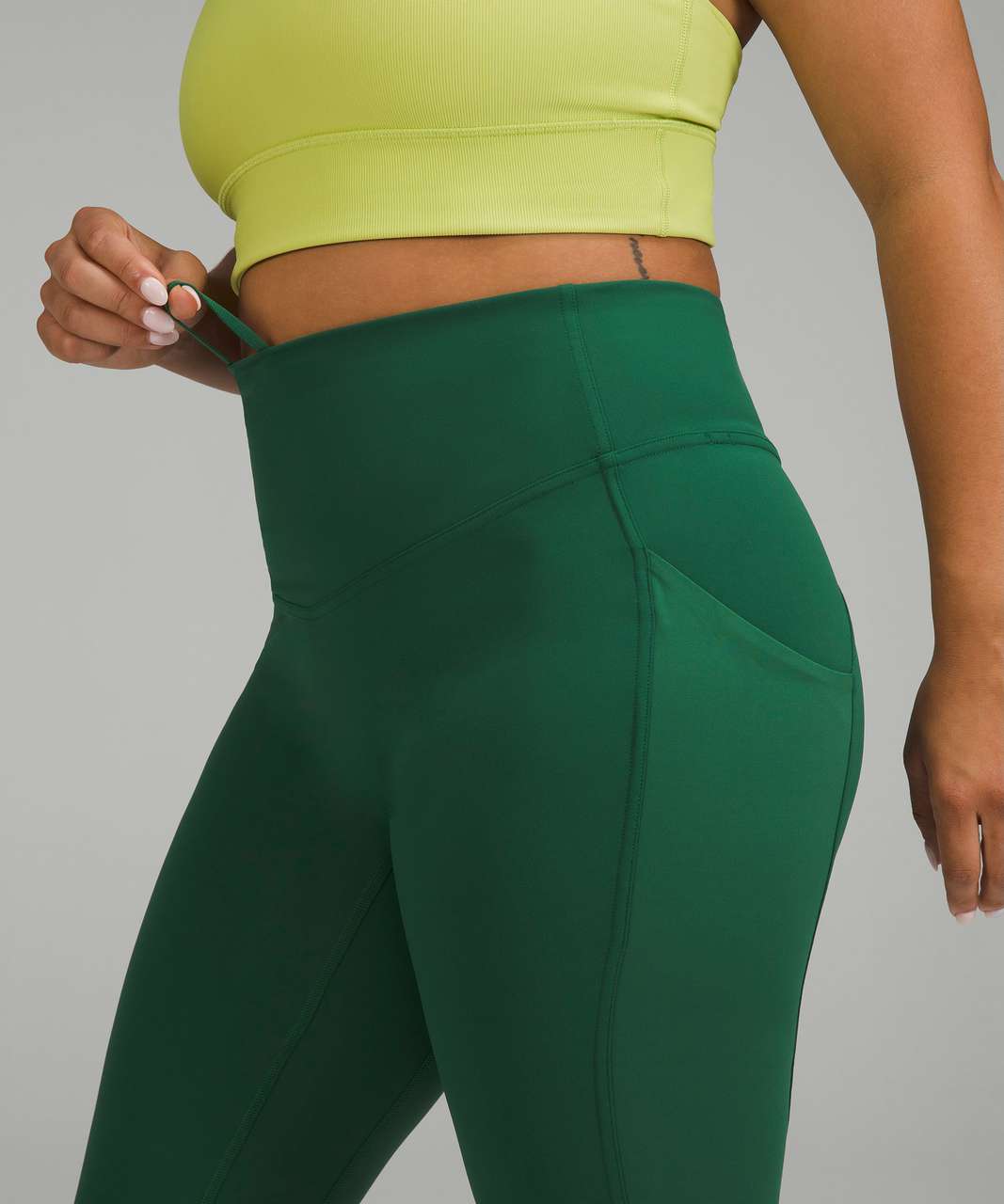 Lululemon All the Right Places High-Rise Drawcord Waist Crop 23” - Everglade Green