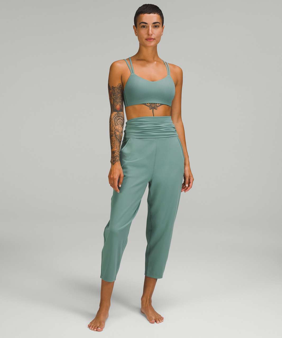 Lululemon Like a Cloud Ribbed Longline Bra *Light Support, B/C Cup -  Tidewater Teal - lulu fanatics