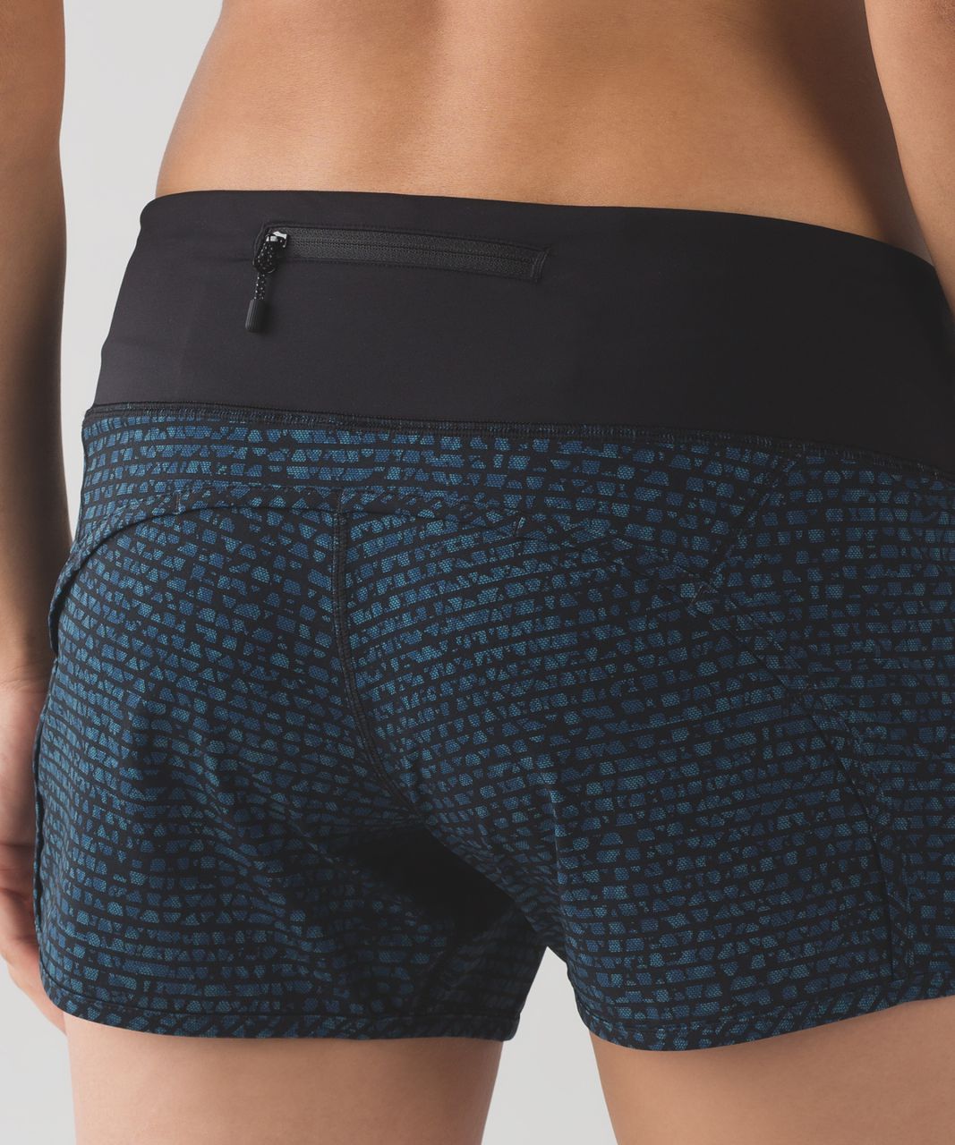 Lululemon Run Times Short (4") - Shatter Weave Desert Teal Alberta Lake / Black