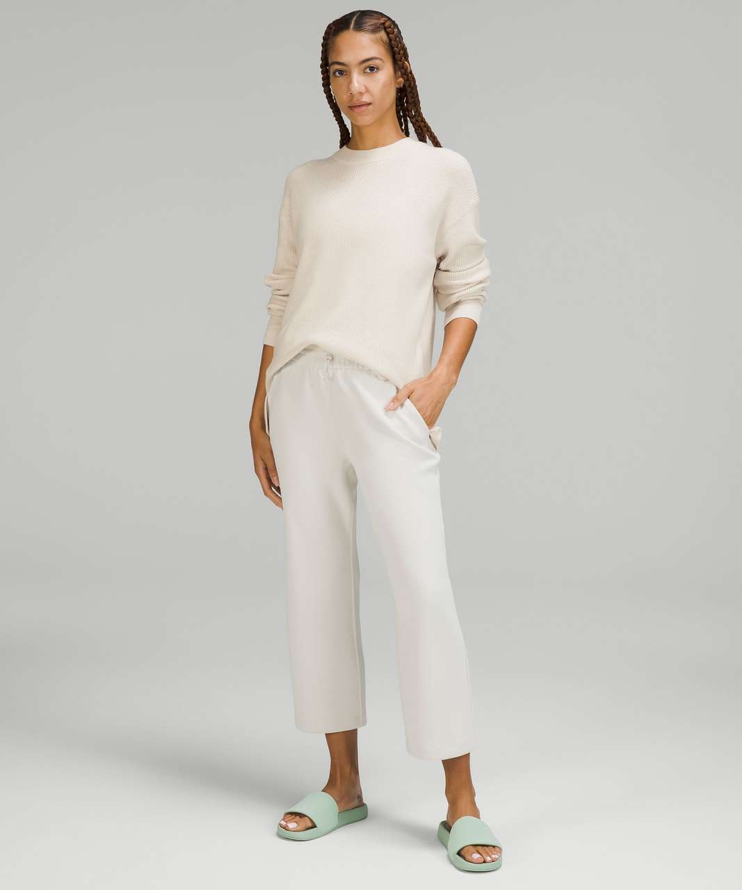 Lulu Bravo Maxi Sweater Wool and Sequins White Size L -  Ireland