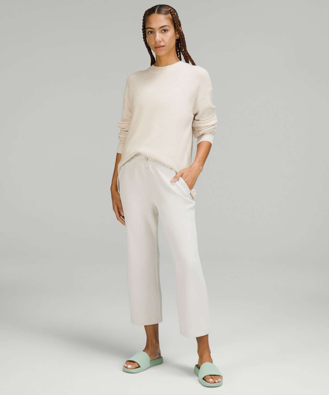 Lululemon Merino Wool-Blend Ribbed Crewneck Sweater - White Opal - lulu ...