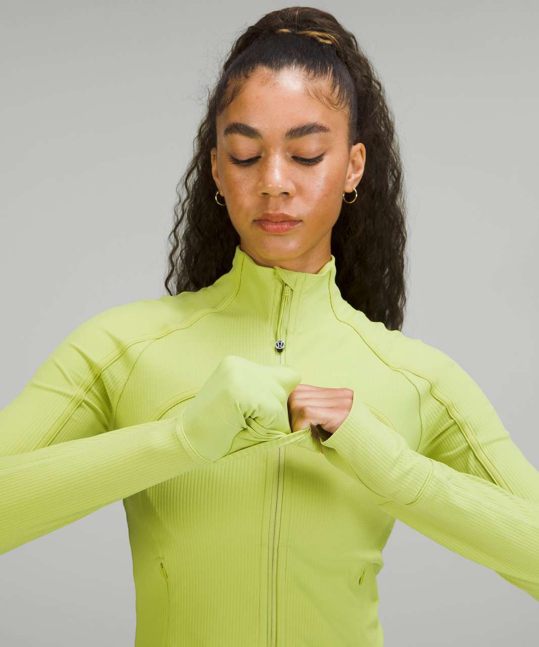 Lululemon Ribbed Nulu Cropped Define Jacket - Wasabi - lulu fanatics