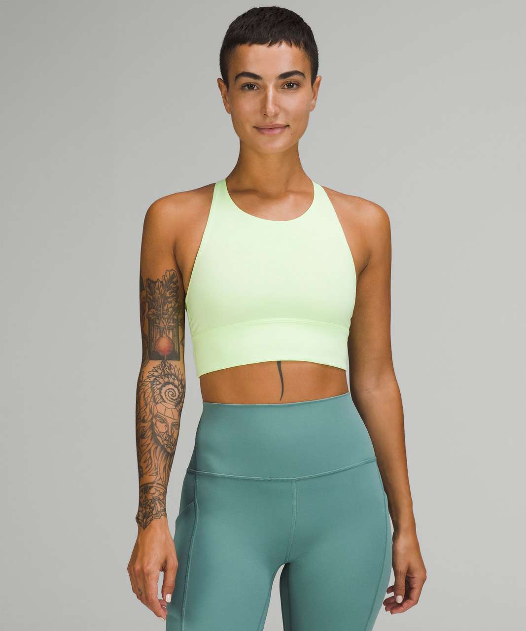 Gymshark Longline Sports Bra - Fog Green