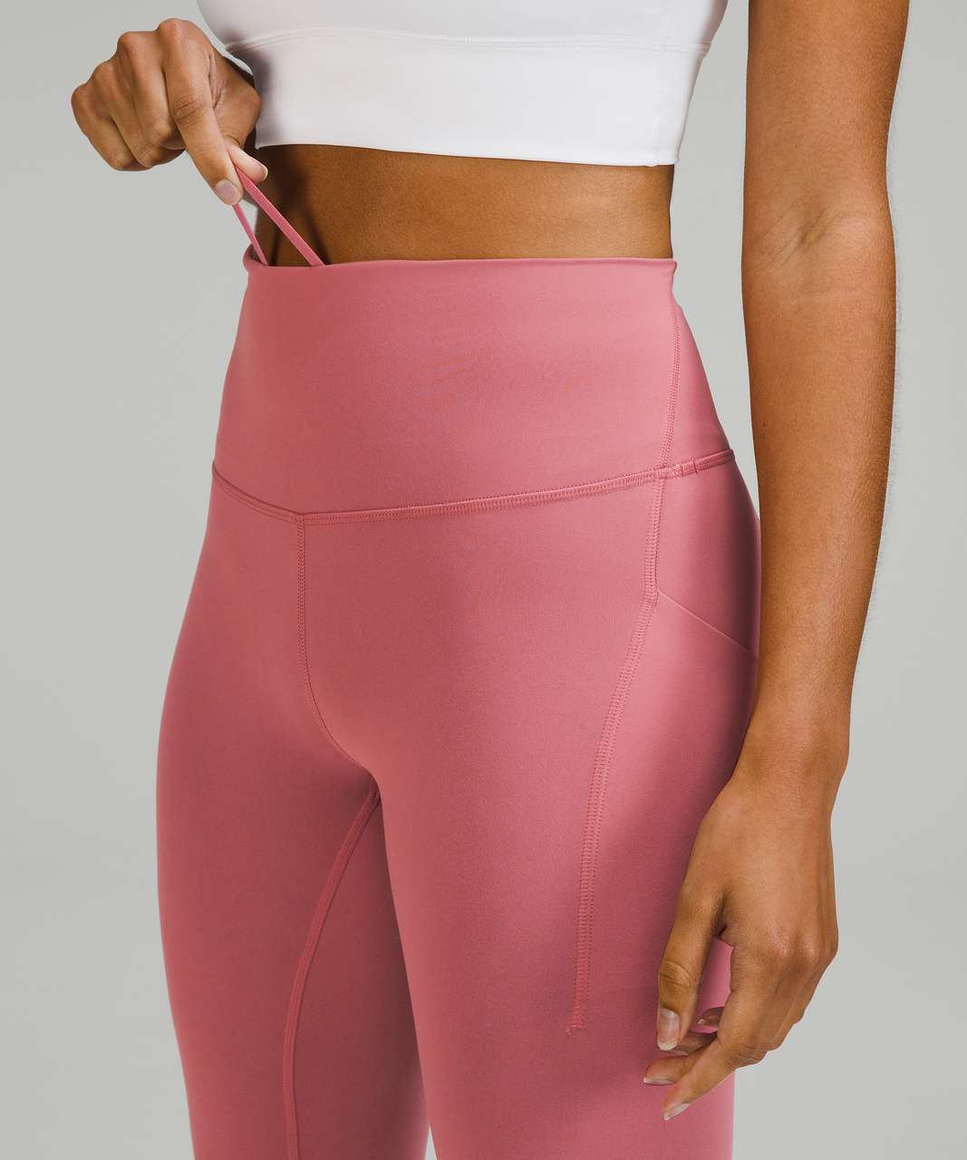 Lululemon Wunder Train High-Rise Crop with Pockets 23 - Brier Rose - lulu  fanatics