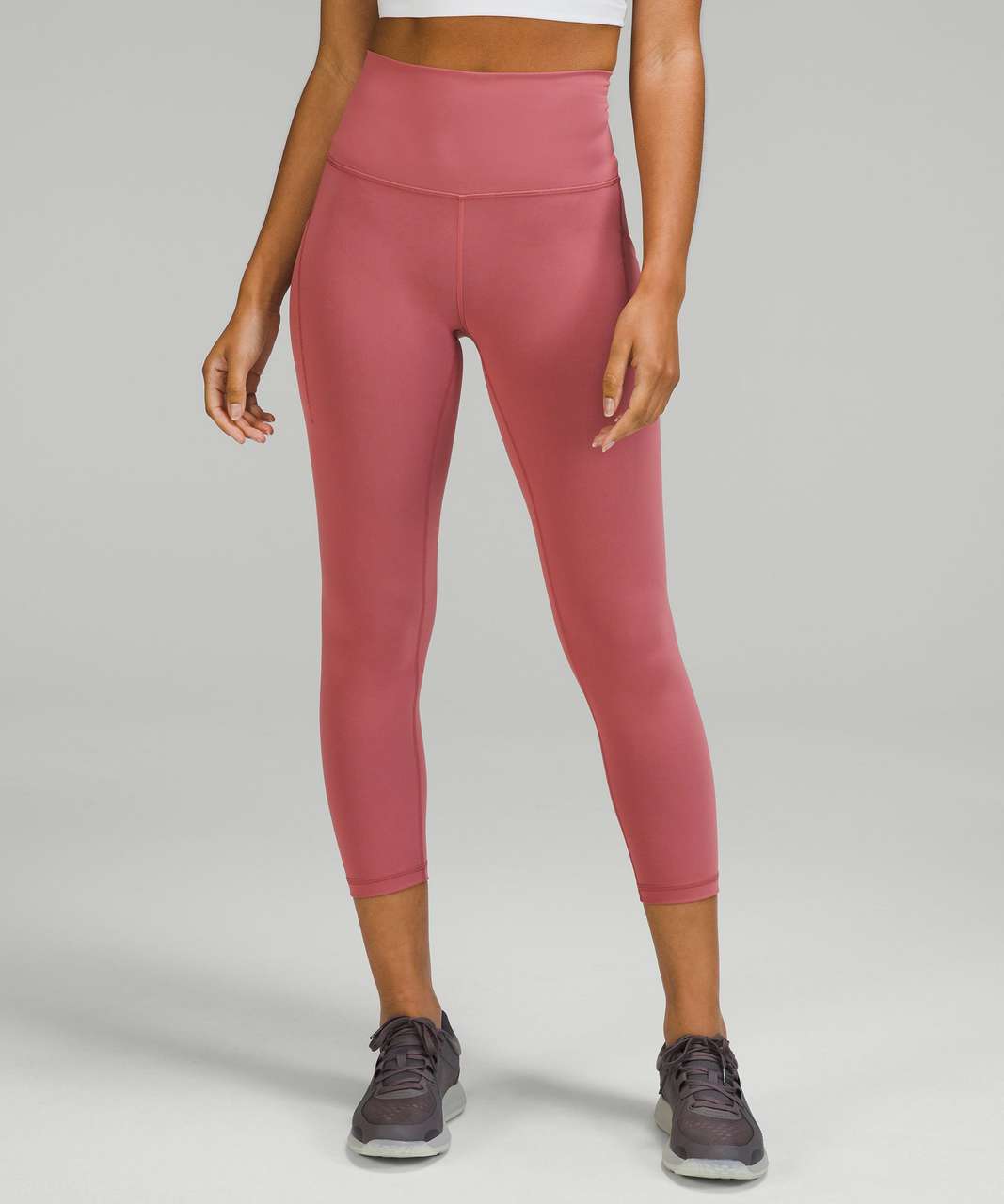 Lululemon Wunder Train High-Rise Crop with Pockets 23" - Brier Rose