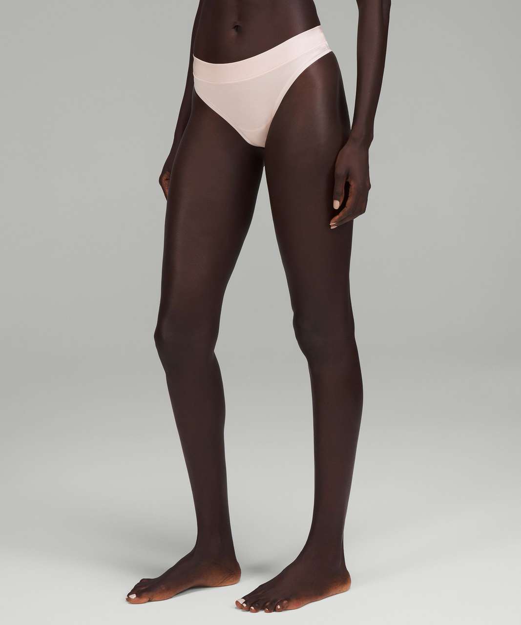 Lululemon UnderEase Mid-Rise Thong Underwear 3 Pack - Black / Dew Pink /  Warped Grain Alpine White Black - lulu fanatics