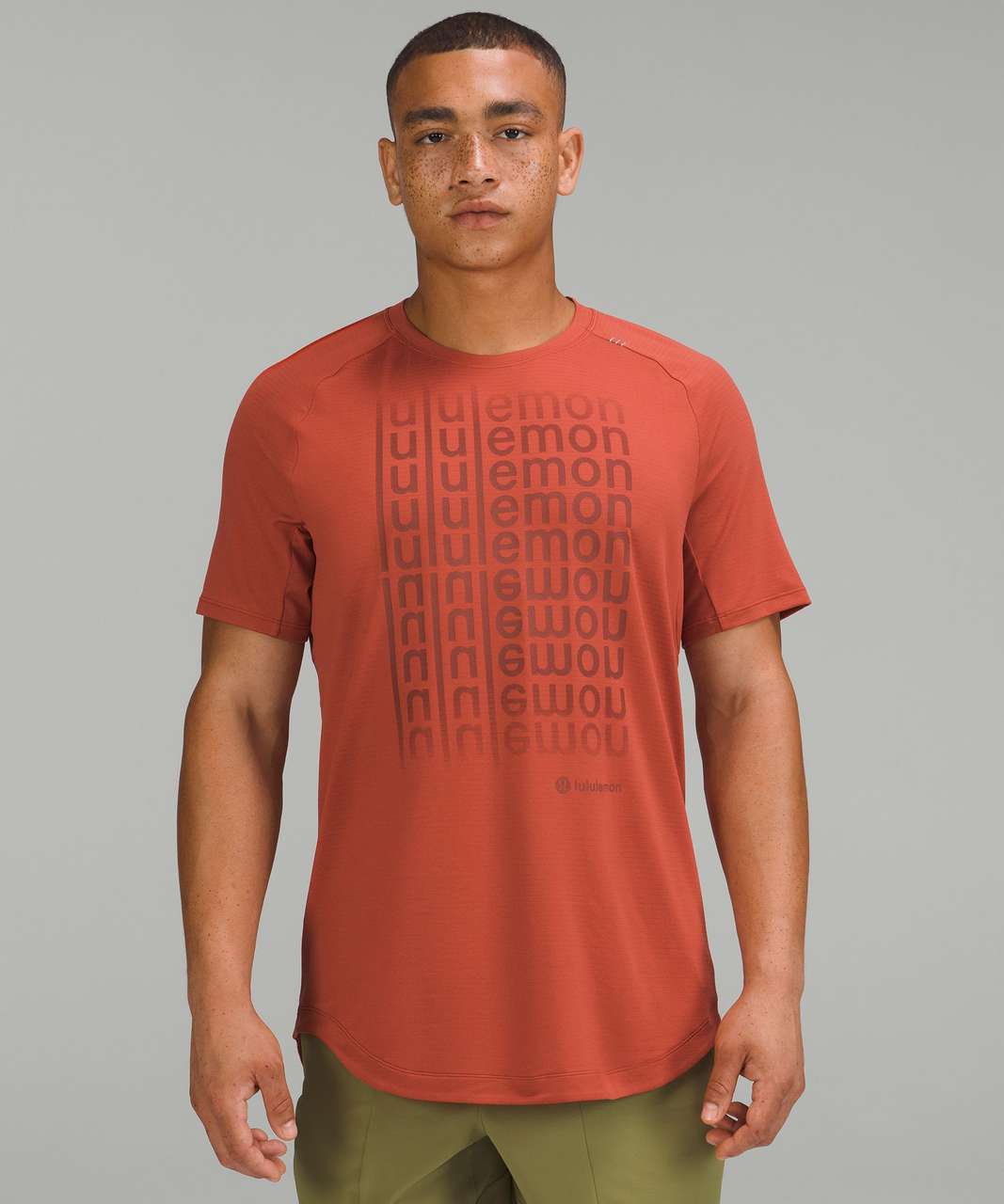 Lululemon Drysense Training Short Sleeve Shirt *Motif - Red Rock
