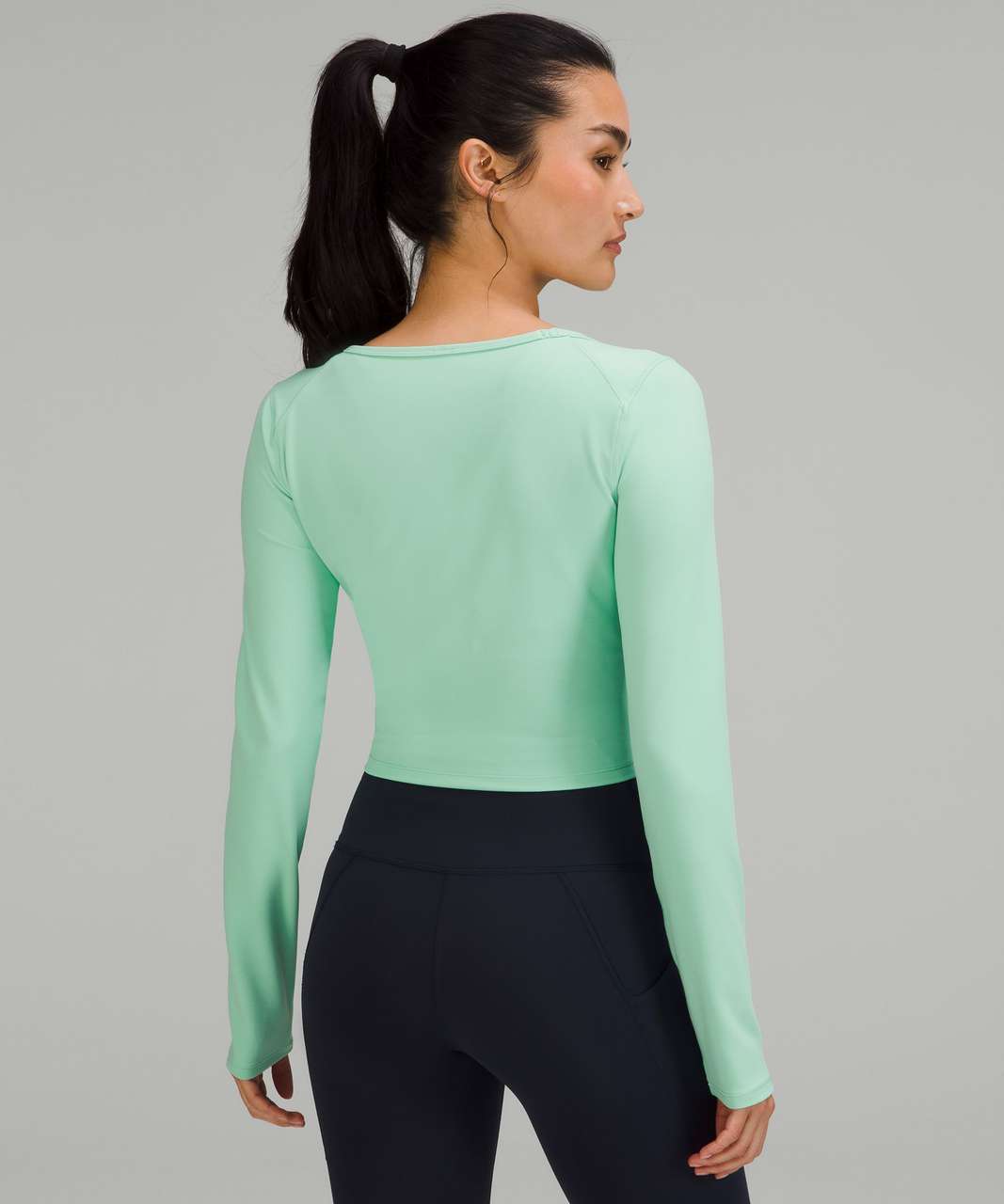 Lululemon Wunder Train Cropped Long Sleeve Shirt - Wild Mint