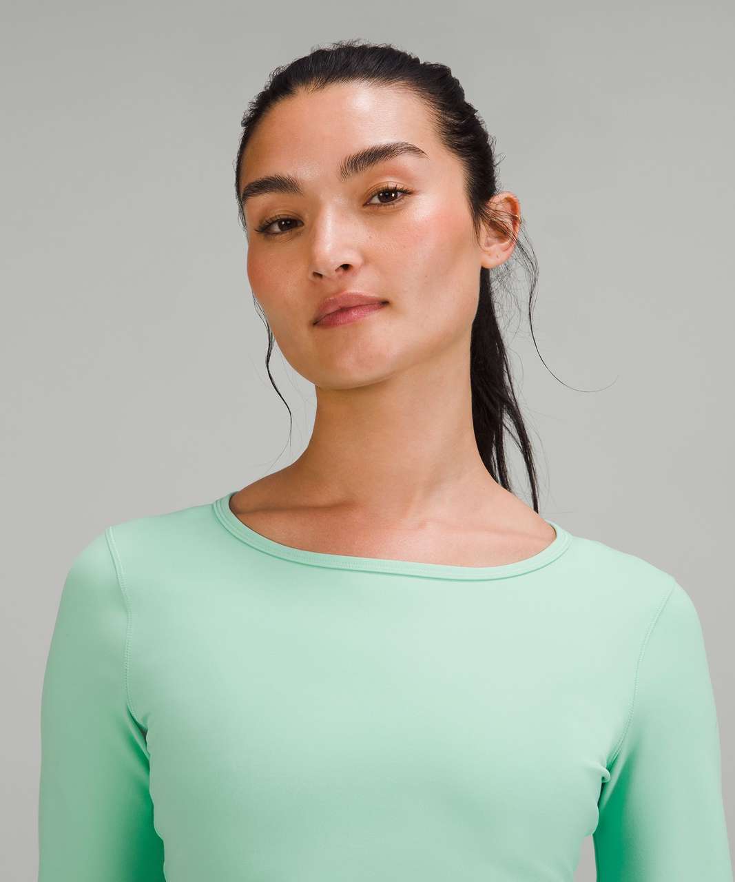 Lululemon Wunder Train Cropped Long Sleeve Shirt - Wild Mint