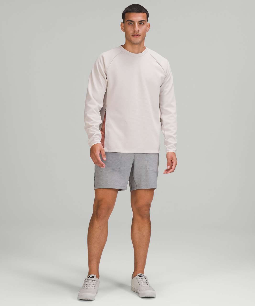 Lululemon GridLiner Fleece Crew - Heathered Dove Grey