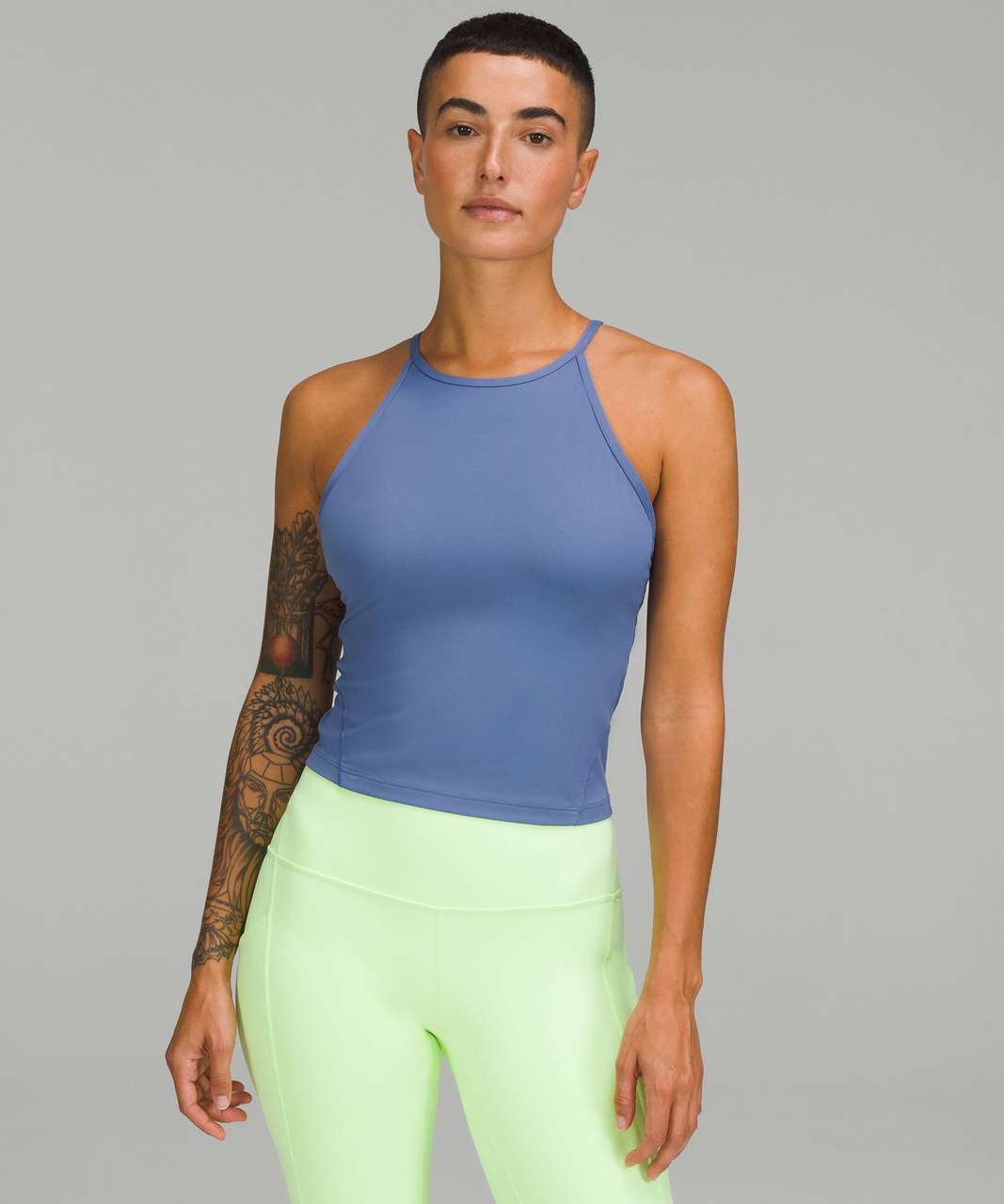 lululemon athletica, Tops, Lululemon Bright Blue Scoop Neck Halter Top  Racer Back Tank Size Small