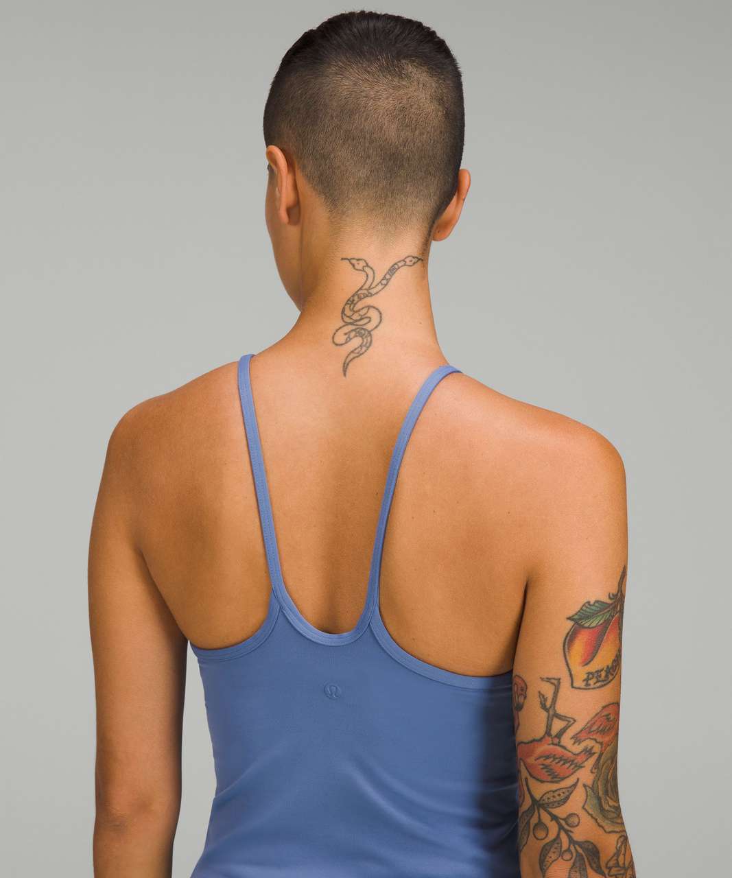 Lululemon Scoop Neck Yoga Tank Top *Grid Texture - Utility Blue