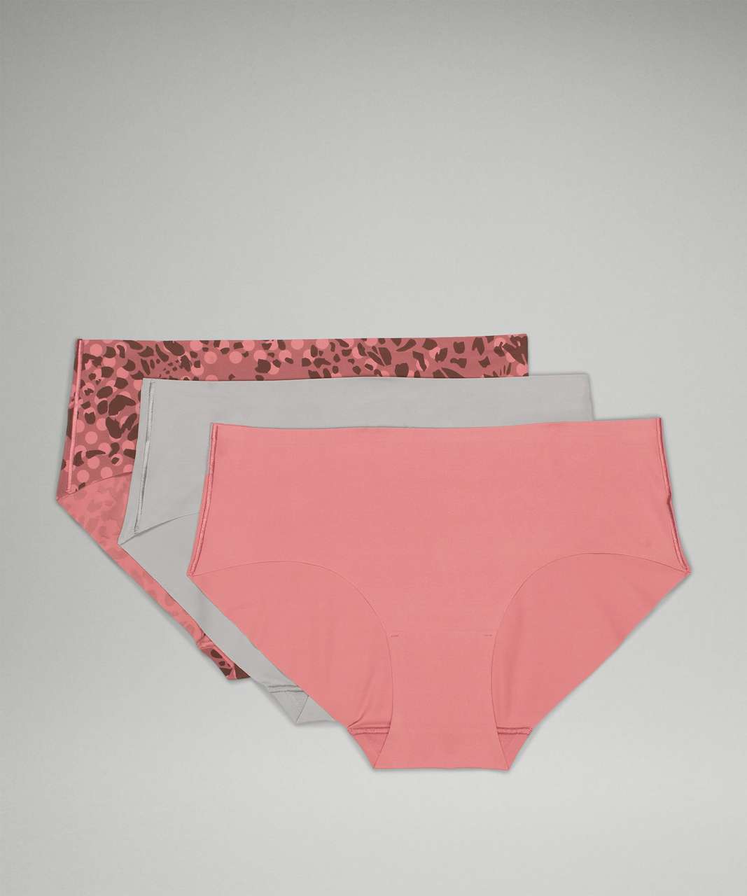 Lululemon InvisiWear Mid-Rise Hipster Underwear 3 Pack - Primal Dot Mini Brier Rose Multi / Gull Grey / Brier Rose