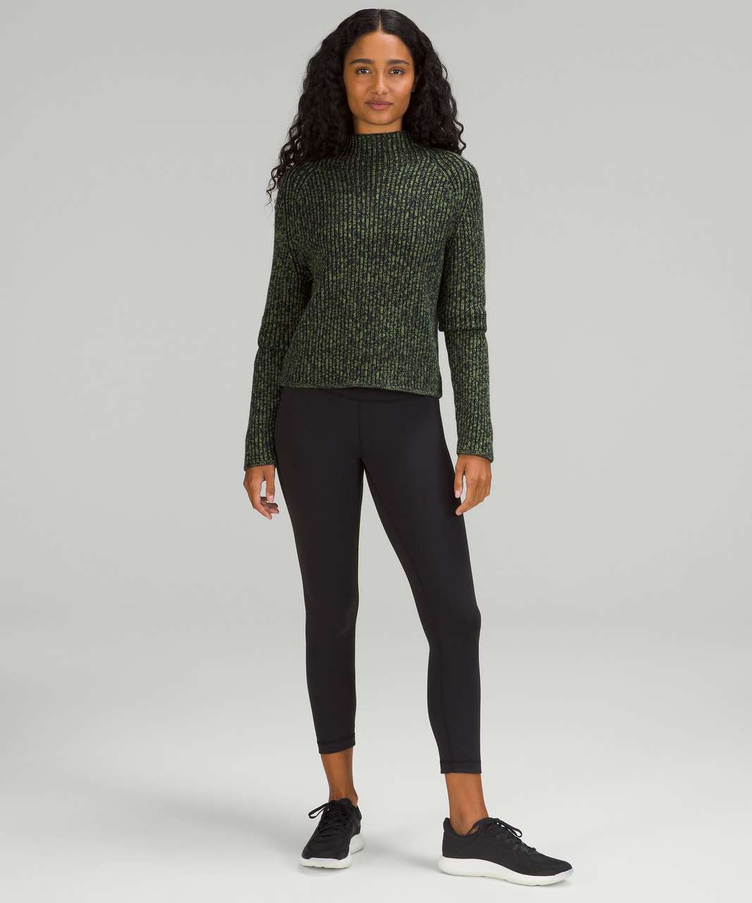Lululemon Cotton-Cashmere Blend Mock Neck Sweater - Green Foliage / True Navy / Black Granite / Black