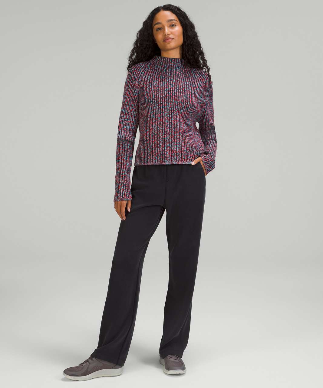 Lululemon Cotton-Cashmere Blend Mock Neck Sweater - Green Foliage / True  Navy / Black Granite / Black - lulu fanatics