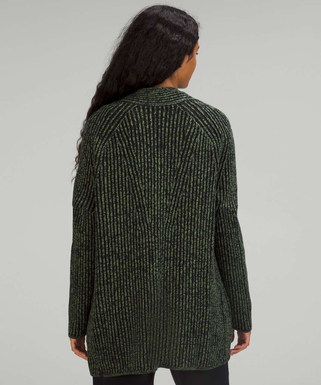 Lululemon Cotton-Cashmere Blend Sweater Wrap - Green Foliage / True Navy /  Black Granite / Black - lulu fanatics
