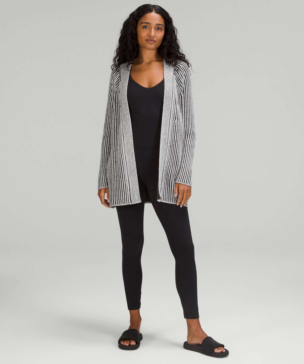 Lululemon Cotton-Cashmere Blend Sweater Wrap - Powdered Clay / White /  Lakeside / Dark Heather Grey - lulu fanatics