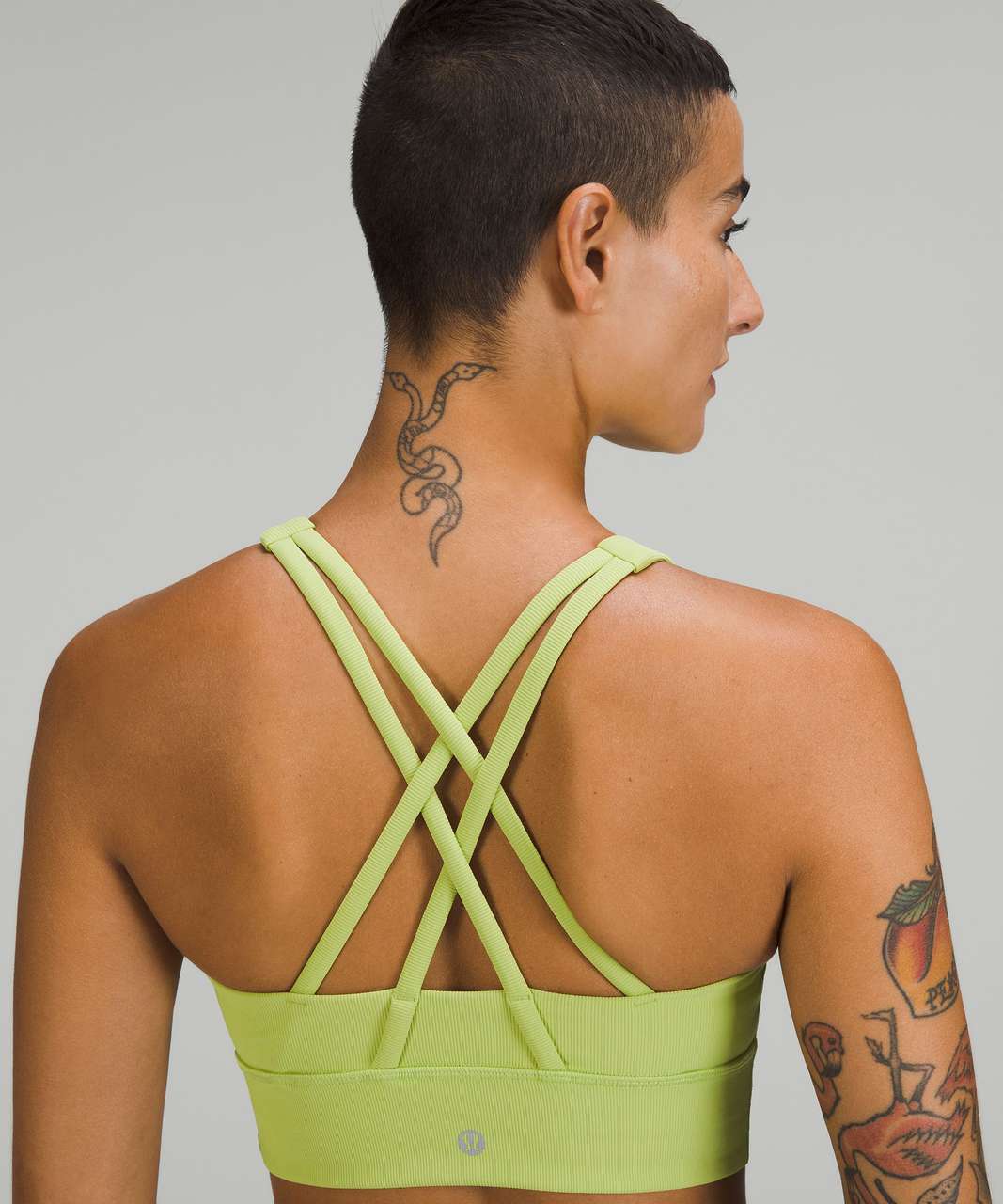 Lululemon Energy High-Neck Longline Ribbed Luxtreme Bra *Medium Support, B–D  Cups - Wasabi - lulu fanatics