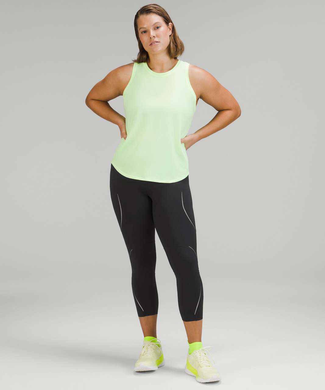 Lululemon Base Pace High-Rise Reflective Crop 23 - Black - lulu