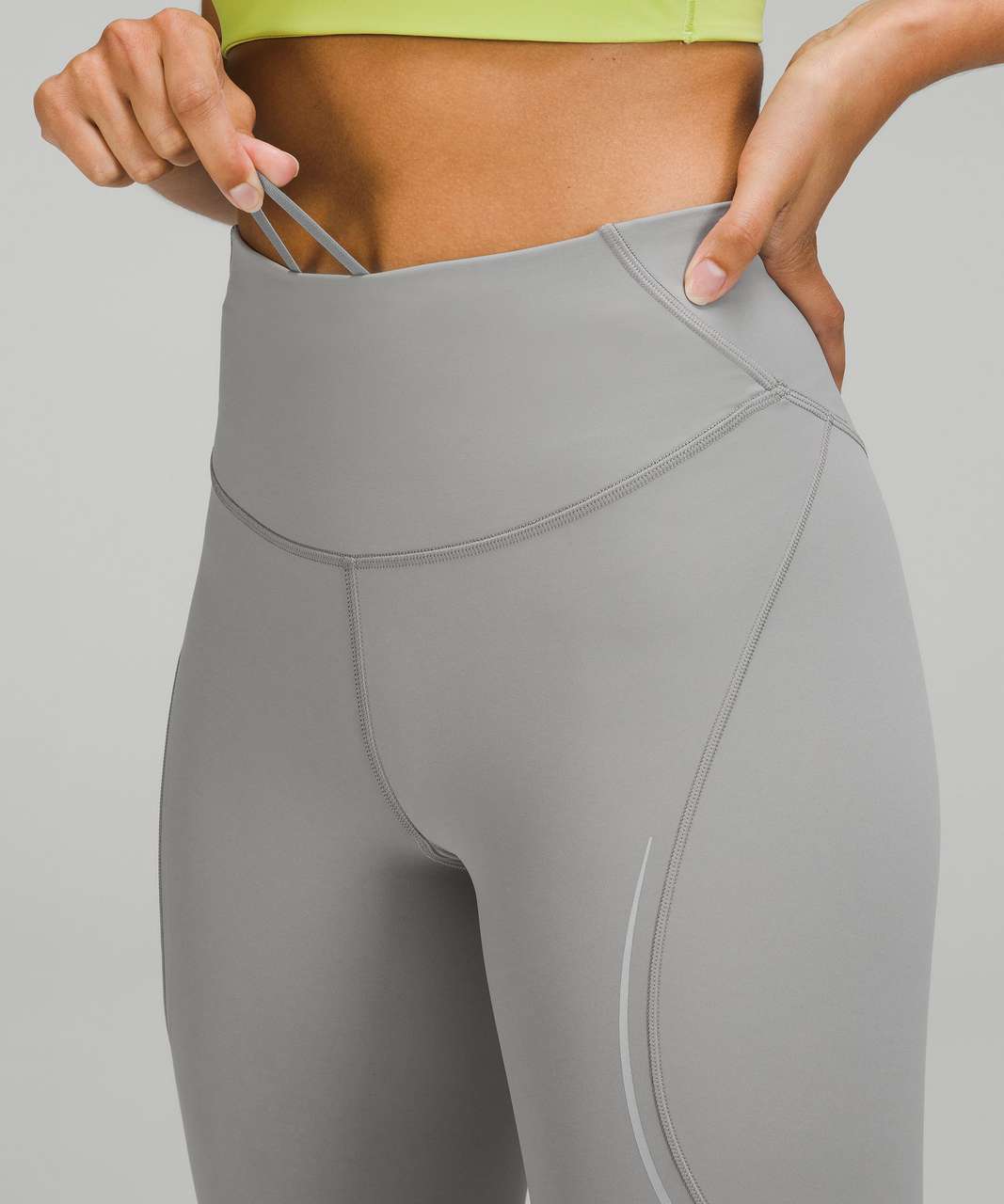 Lululemon Base Pace High-Rise Reflective Crop 23 - Gull Grey - lulu  fanatics