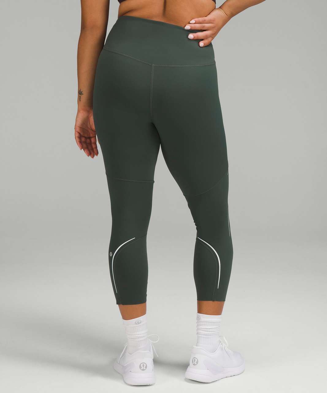 Lululemon Base Pace High-Rise Reflective Crop 23" - Smoked Spruce