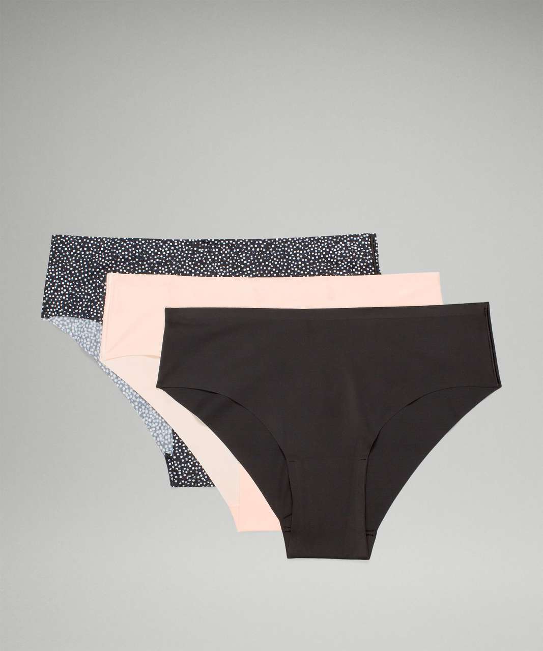 Lululemon InvisiWear Mid-Rise Cheeky Bikini Underwear 3 Pack - Double Dimension Starlight Black / Butter Pink / Black