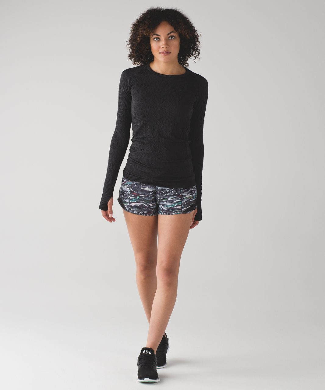 Lululemon Hotty Hot Short (2 1/2") - Mini Sweatr Multi Black / Black