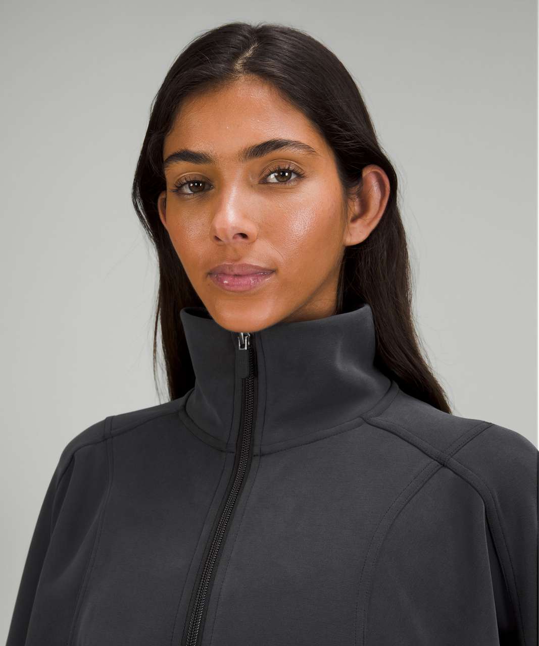 Lululemon Brushed Softstreme Funnel-Neck Zip Up - Black