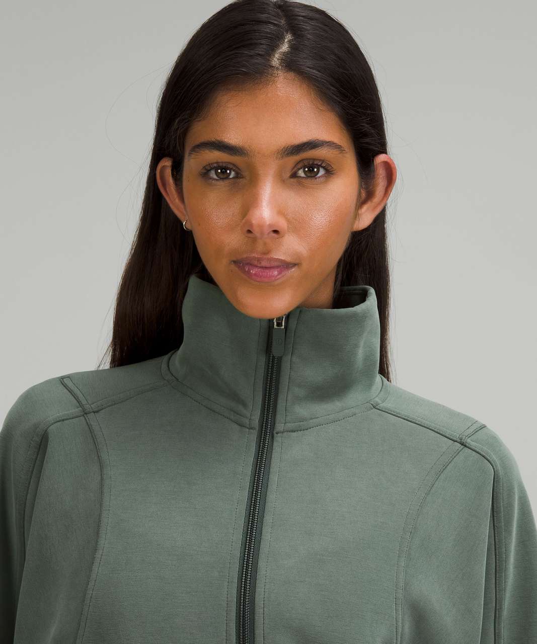 Lululemon Brushed Softstreme Funnel-Neck Zip Up - Smoked Spruce