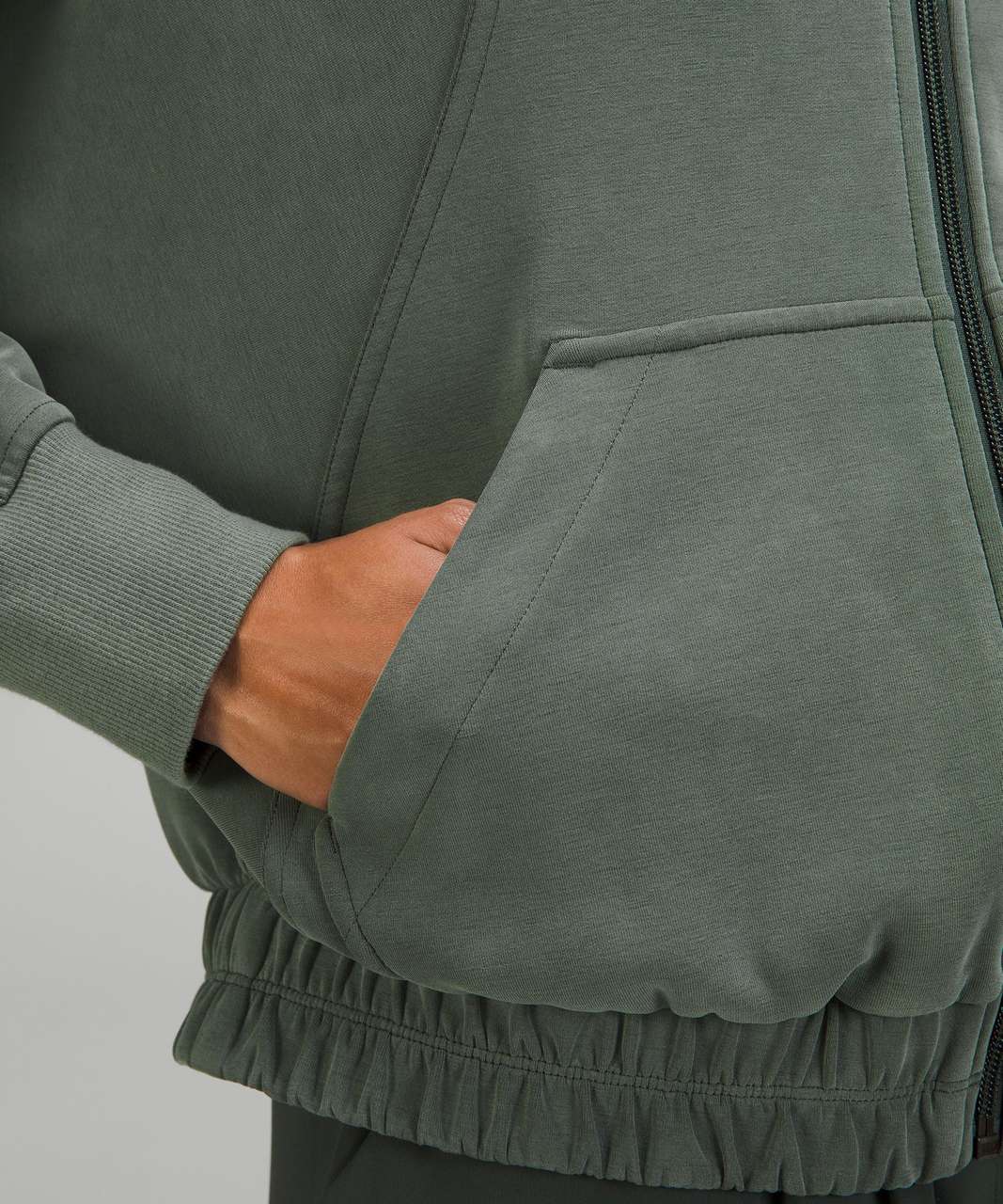 Lululemon Brushed Softstreme Funnel-Neck Zip Up - Smoked Spruce