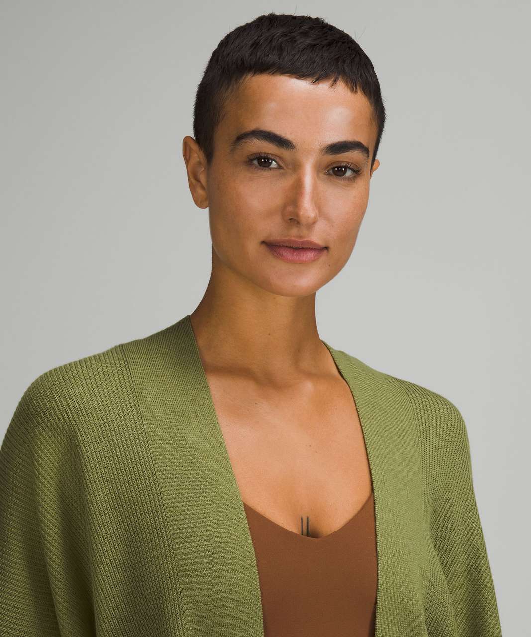 Lululemon Boxy Cashlu Knit Wrap - Bronze Green