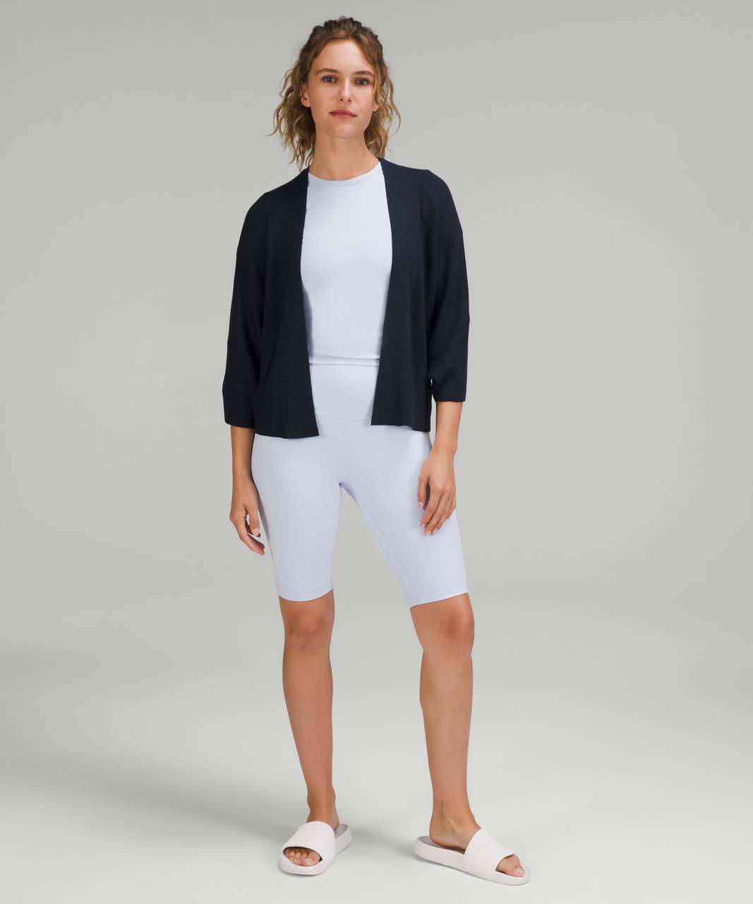 Lululemon Boxy Cashlu Knit Wrap - Heathered True Navy