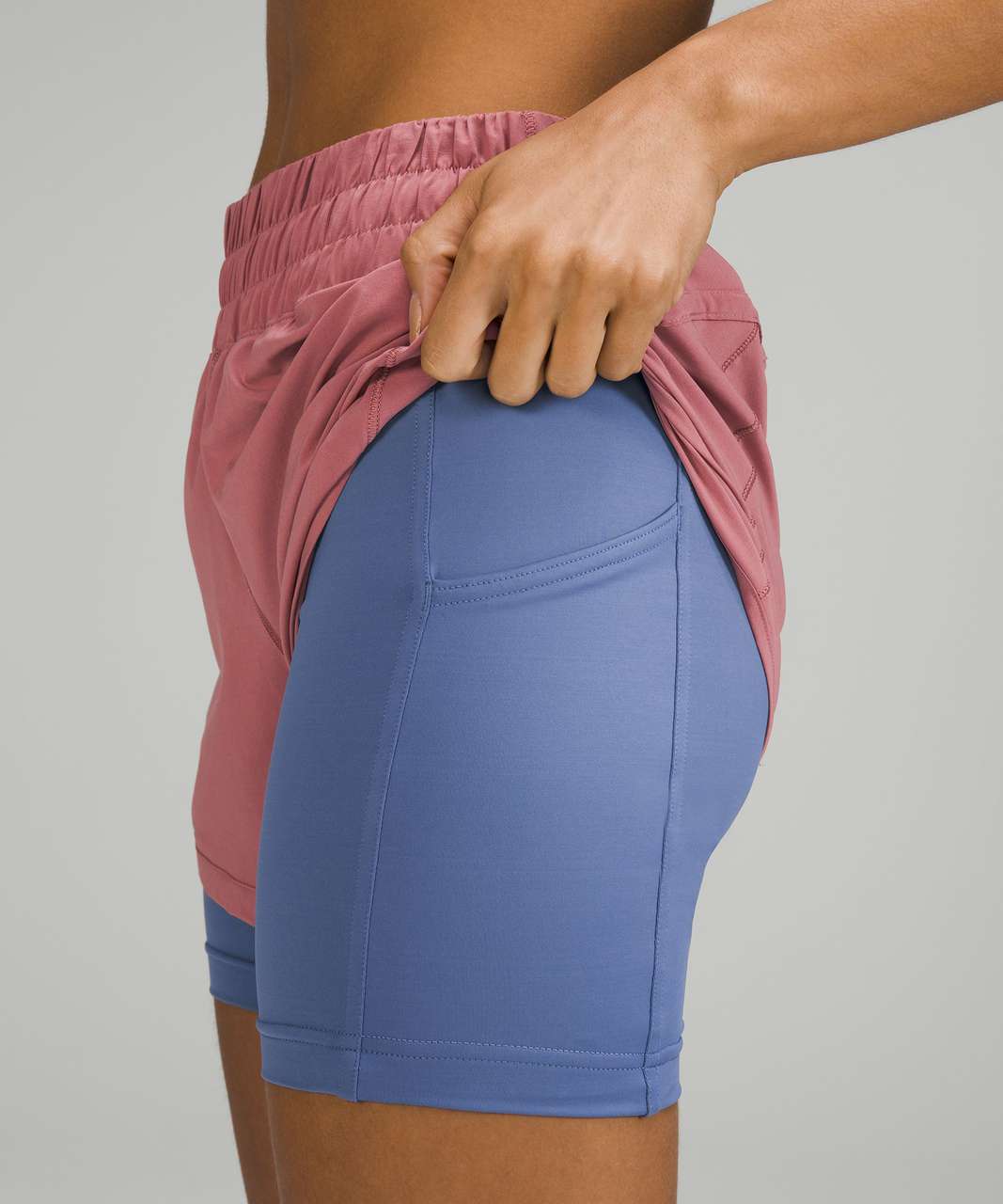 Lululemon Track That 2-in-1 High-Rise Short 6 - Brier Rose / Water Drop -  lulu fanatics