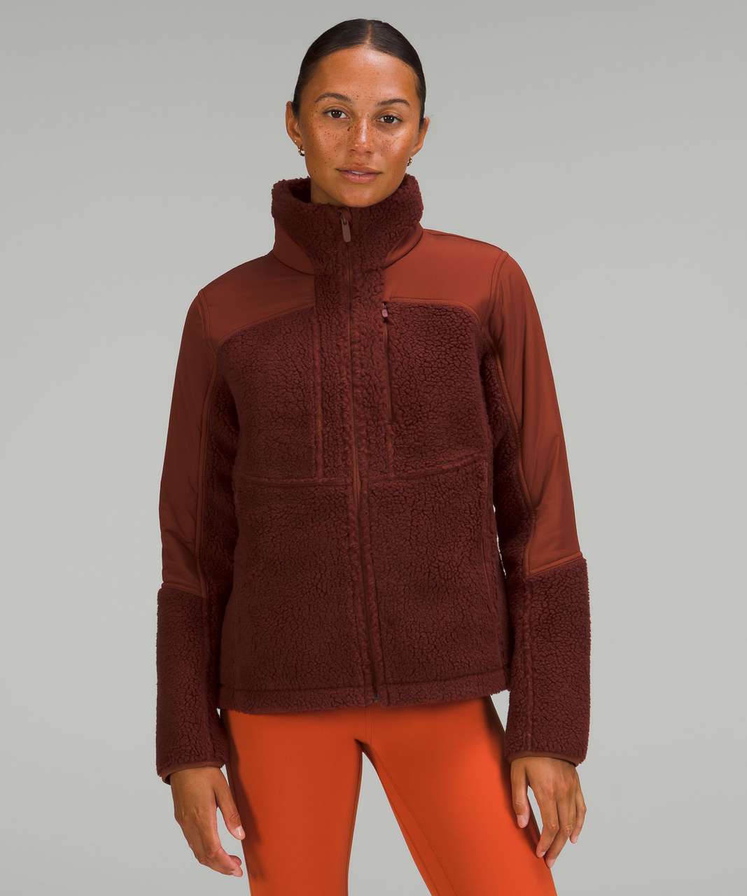 Lululemon Textured Fleece Full-Zip Jacket - Date Brown