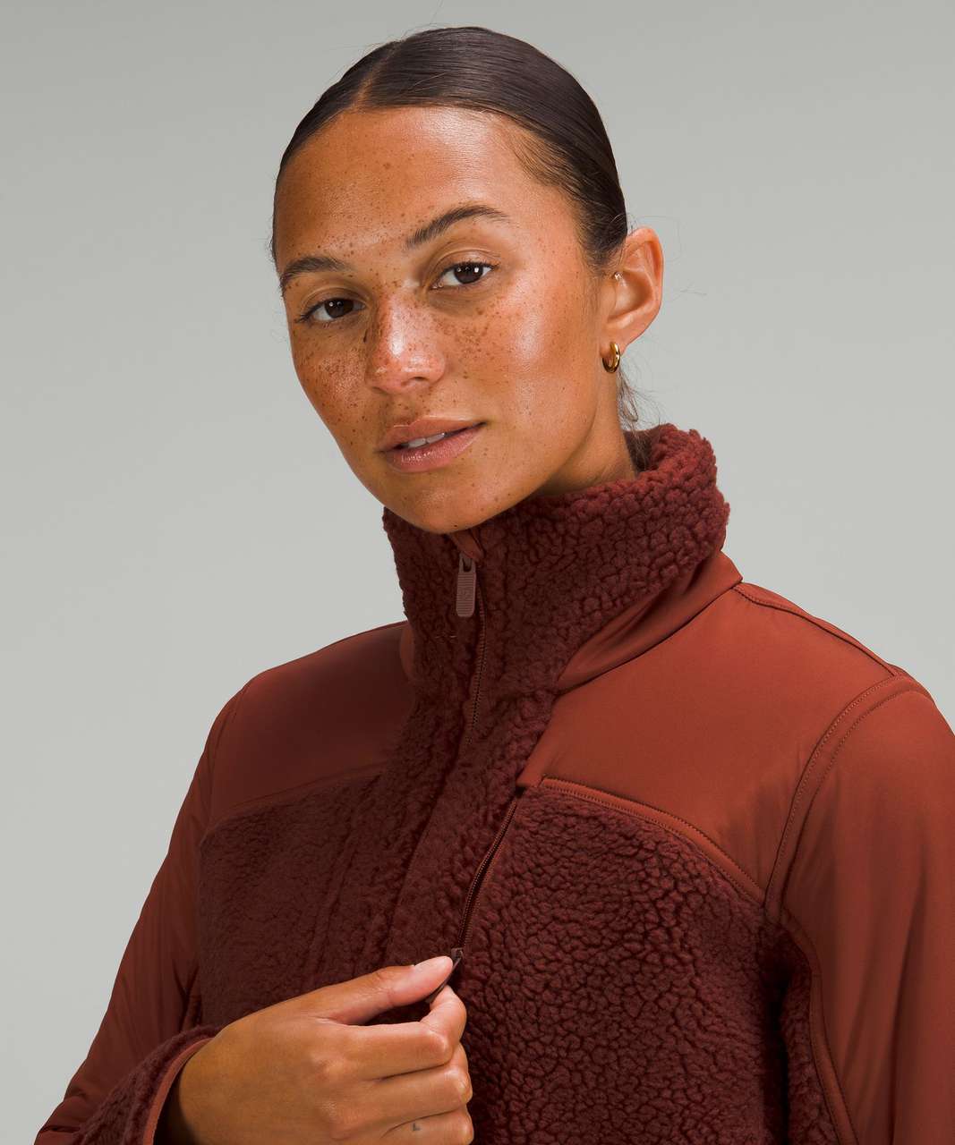 Lululemon Textured Fleece Full-Zip Jacket - Date Brown