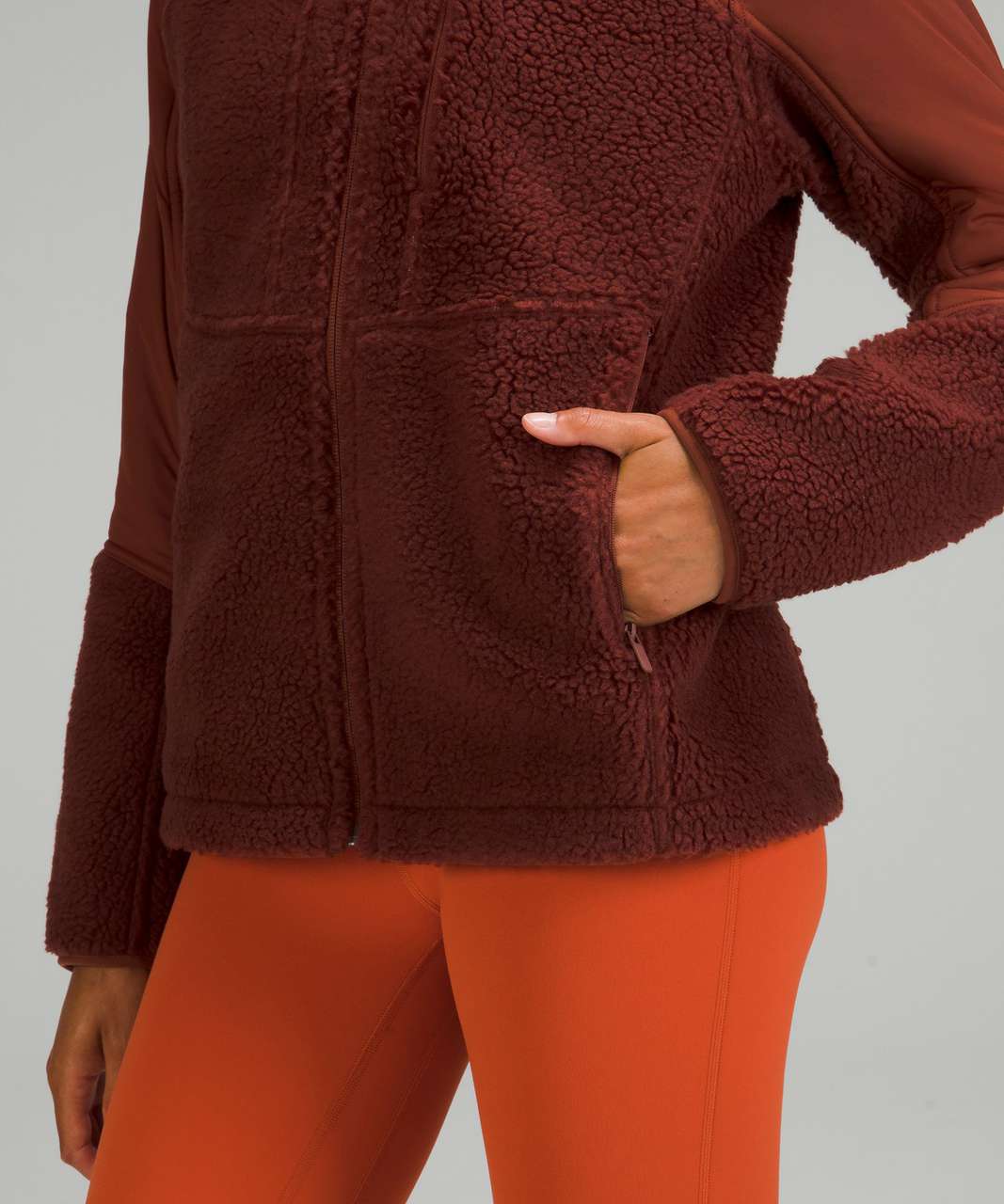 Lululemon Textured Fleece Full-Zip Jacket - Date Brown