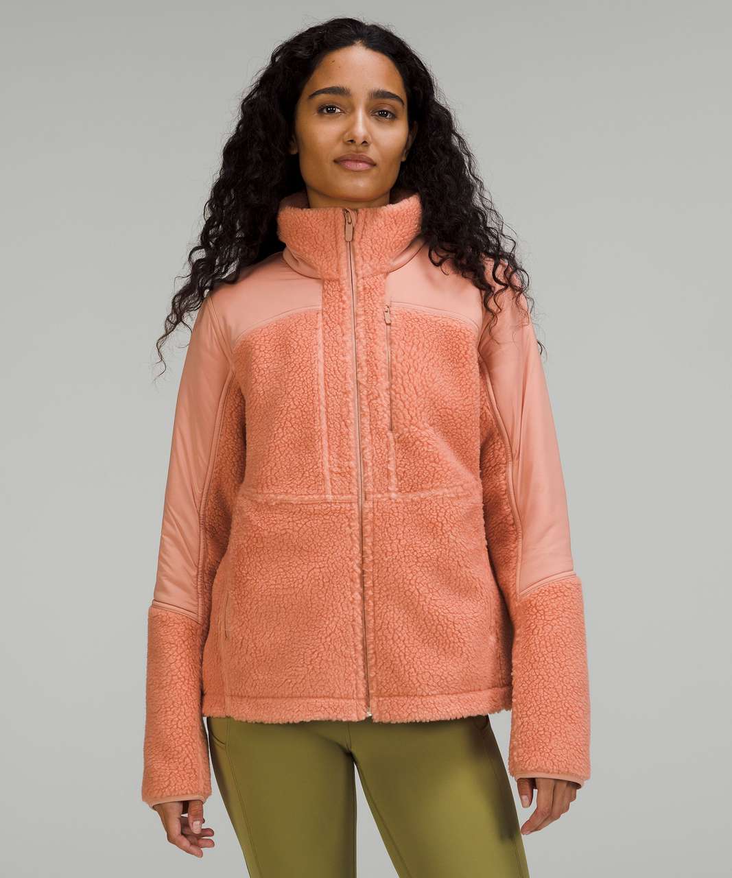 Lululemon Textured Fleece Full-Zip Jacket - Pink Savannah - lulu fanatics