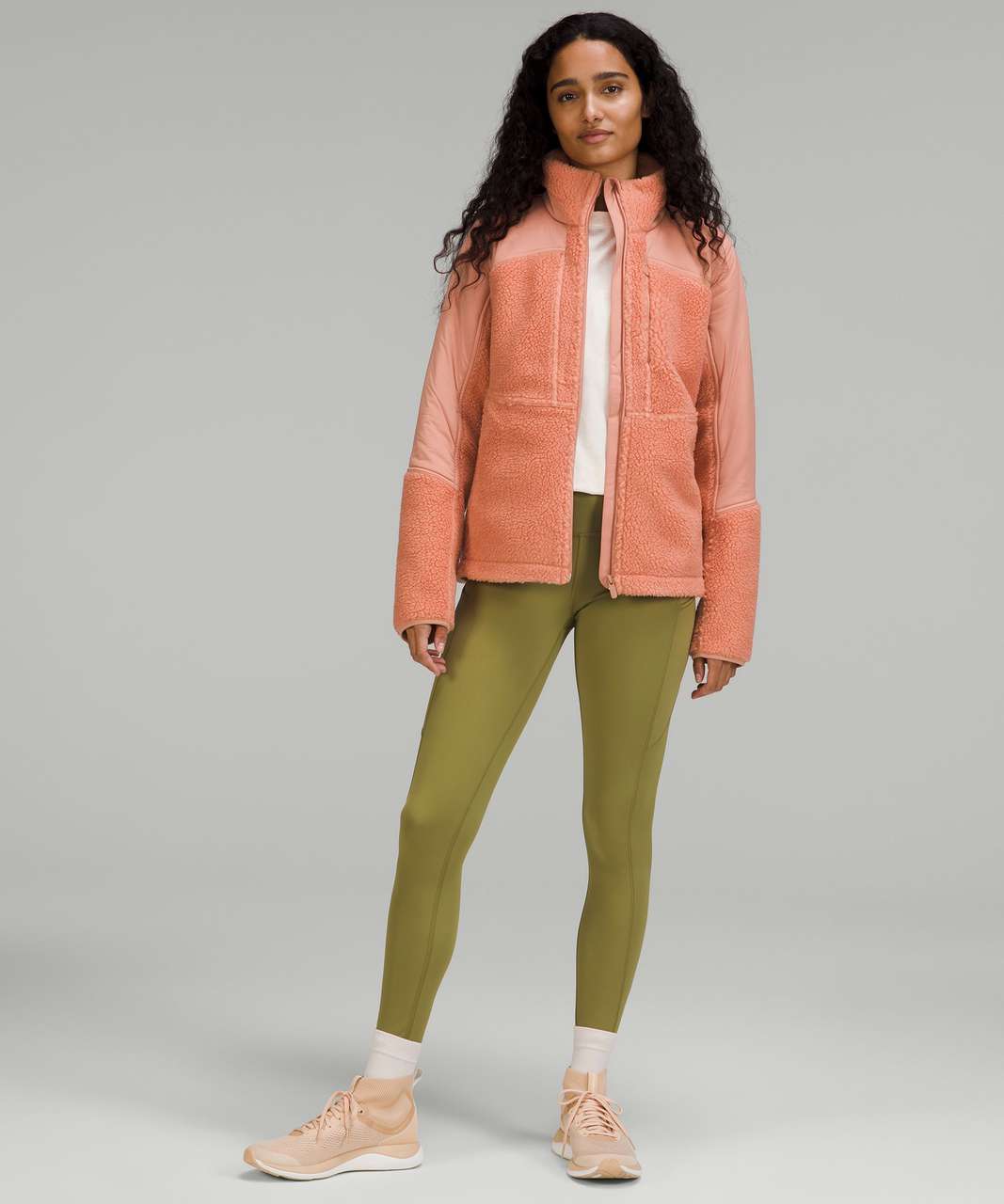 Lululemon In Stride Jacket 4 Coral Pink Gray Full Zip