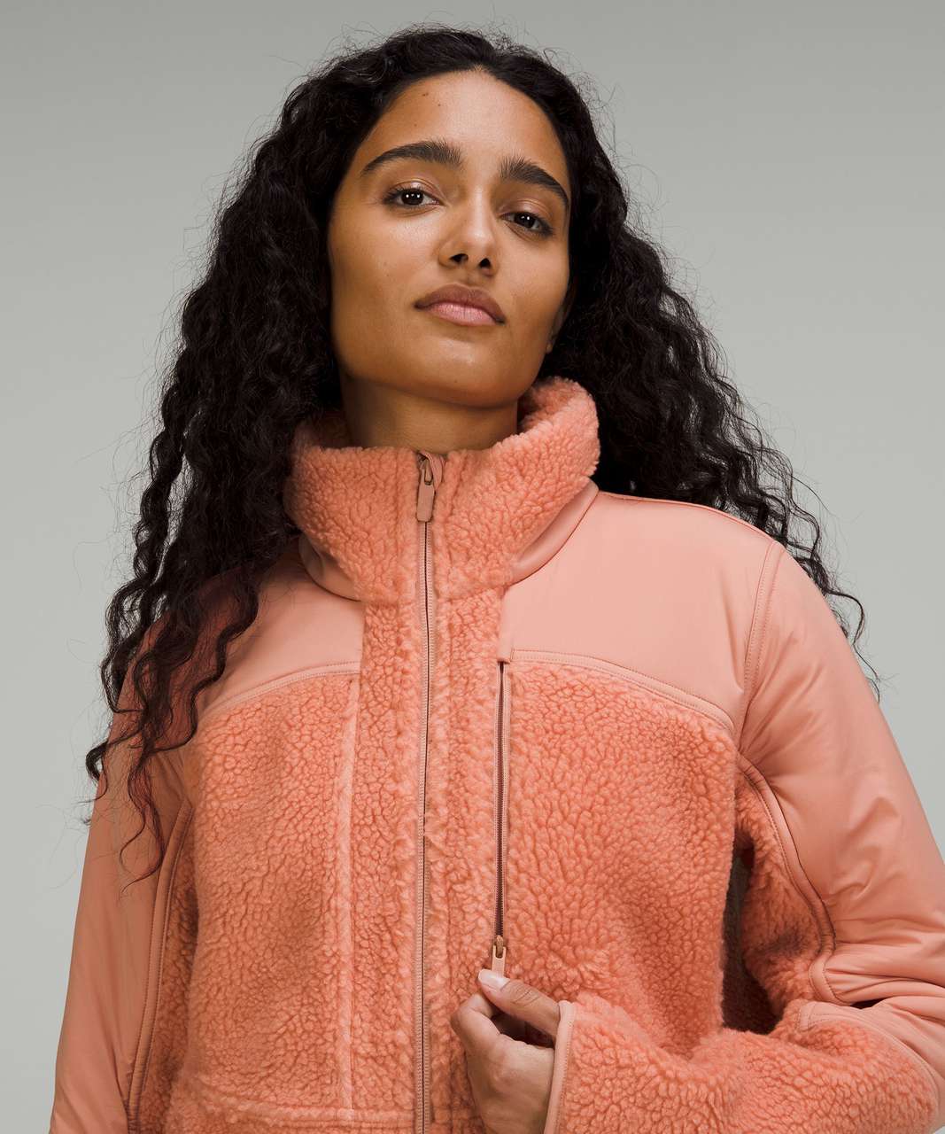 Lululemon Textured Fleece Full-Zip Jacket - Pink Savannah