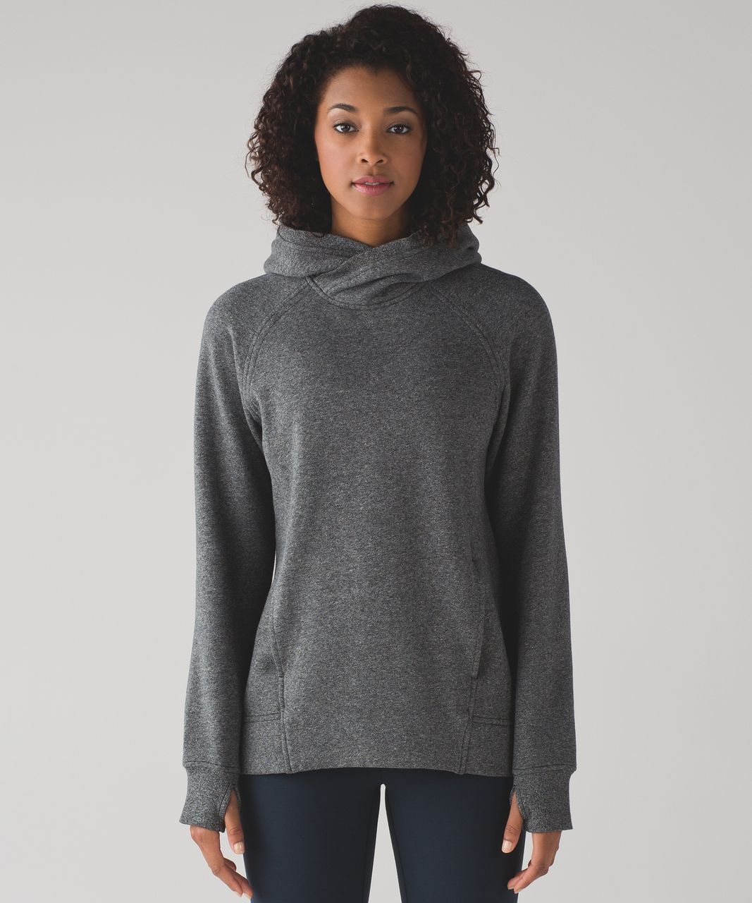 Lululemon Split Pullover - Heathered Light Grey / Seal Grey - lulu