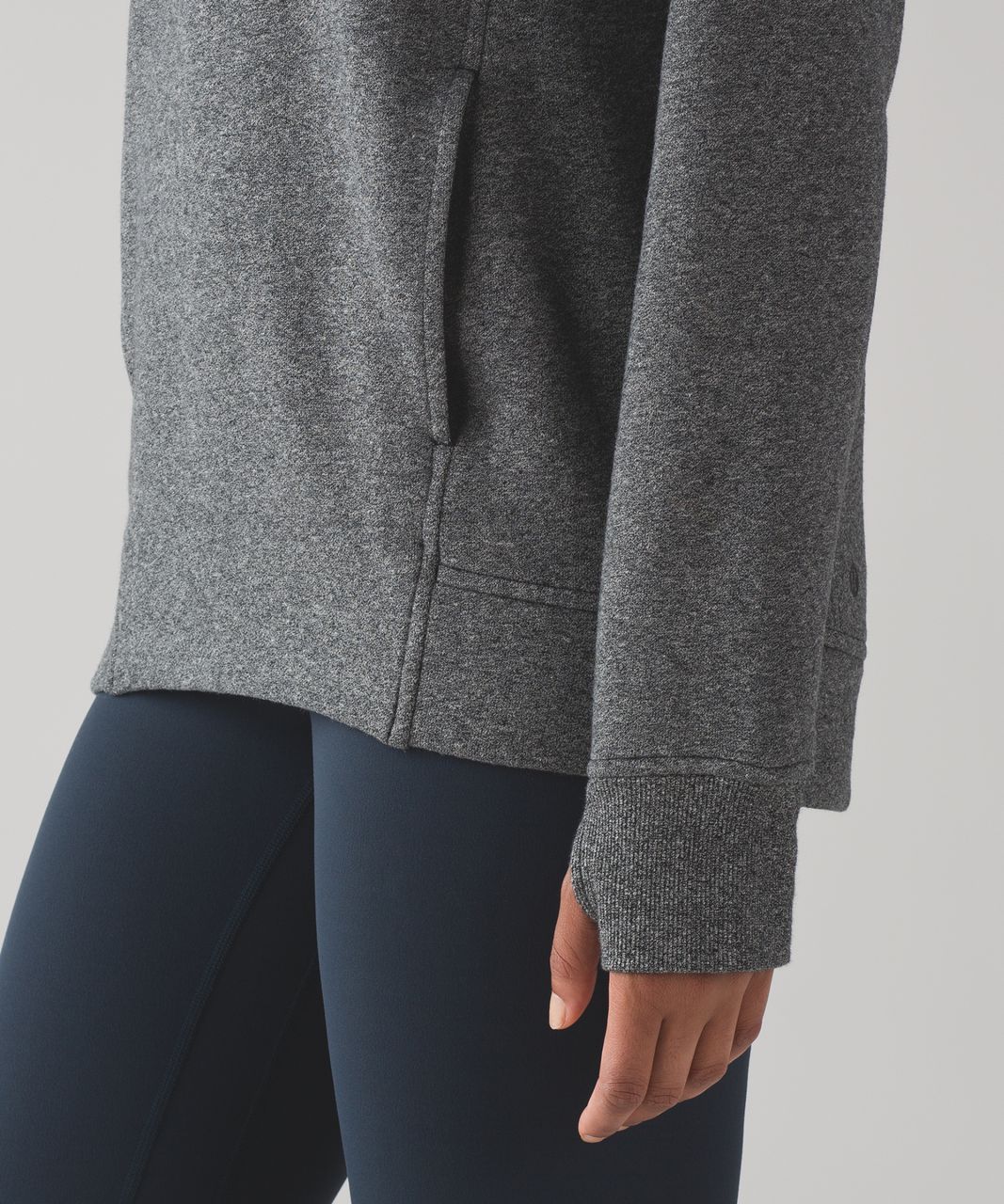 Lululemon Fleece & Thank You Pullover - Heathered Black / Black - lulu  fanatics