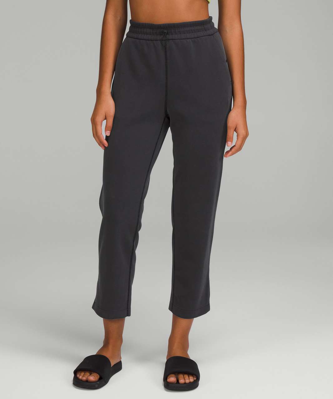 Lululemon Brushed Softstreme Split-Hem High-Rise Crop - Black