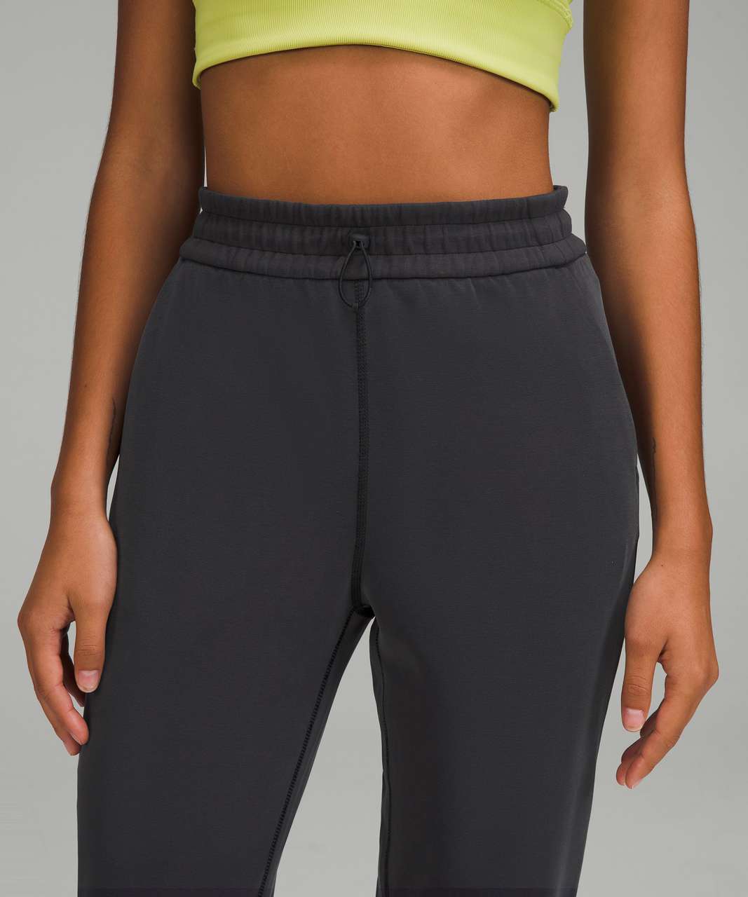 Lululemon Brushed Softstreme Split-Hem High-Rise Crop - Black - lulu  fanatics