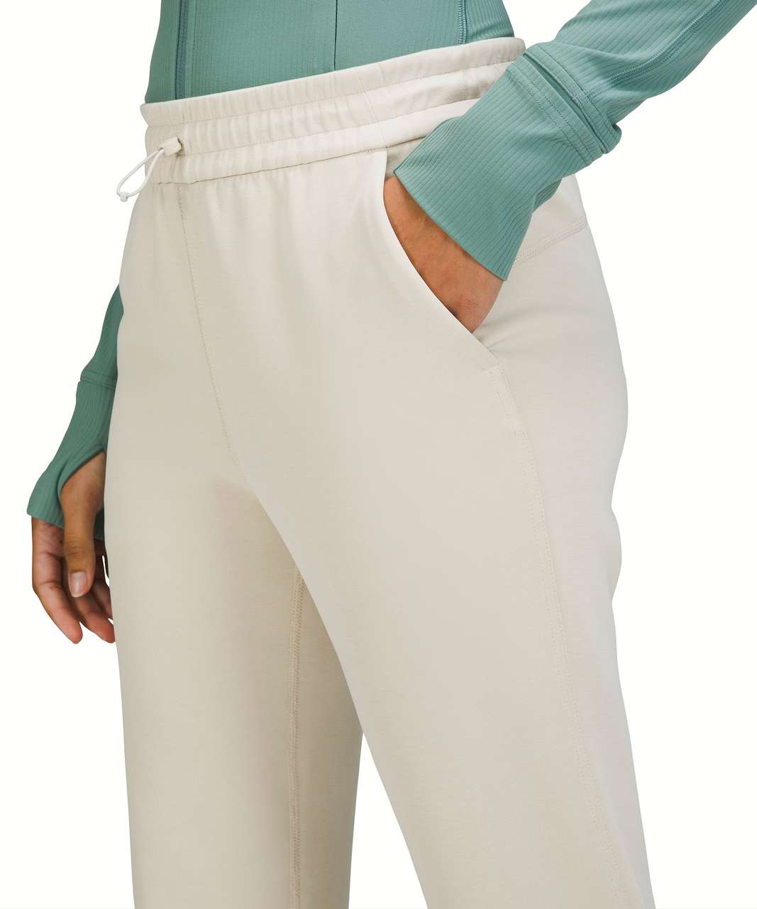 Lululemon Brushed Softstreme Split-Hem High-Rise Crop - Natural Ivory ...