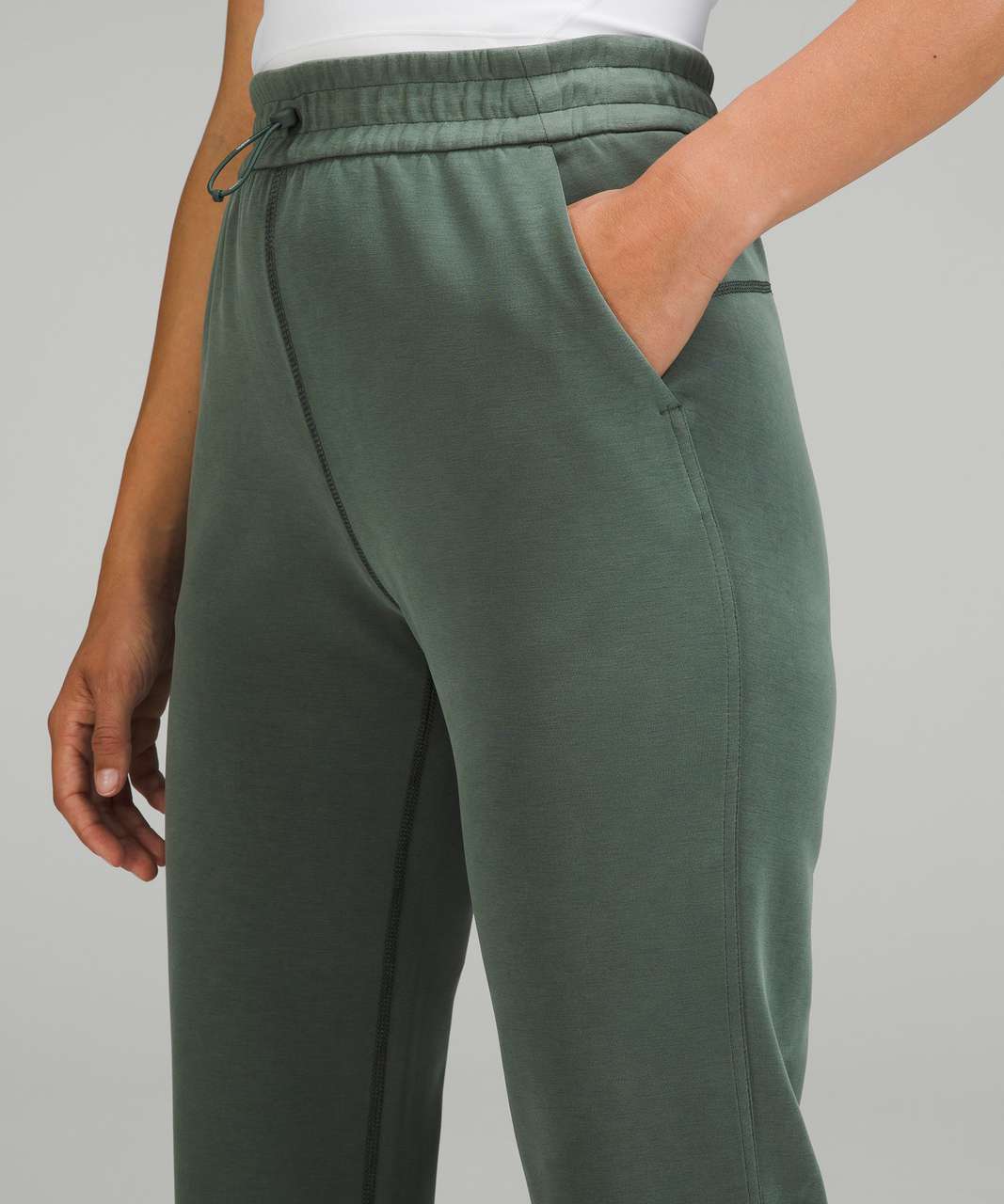 Lululemon Brushed Softstreme Split-Hem High-Rise Crop - Smoked Spruce -  lulu fanatics