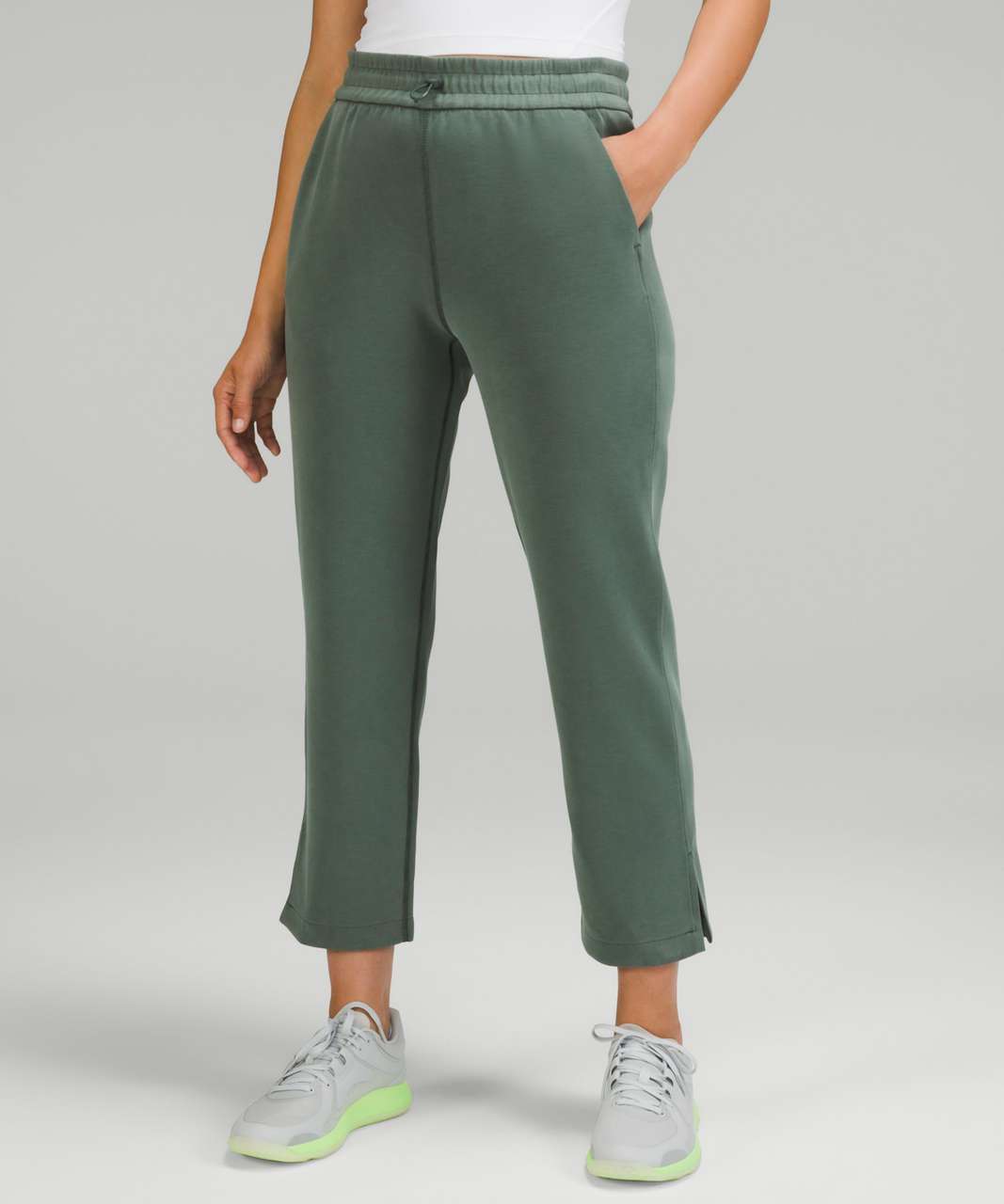 Lululemon Brushed Softstreme Split-Hem High-Rise Crop - Smoked